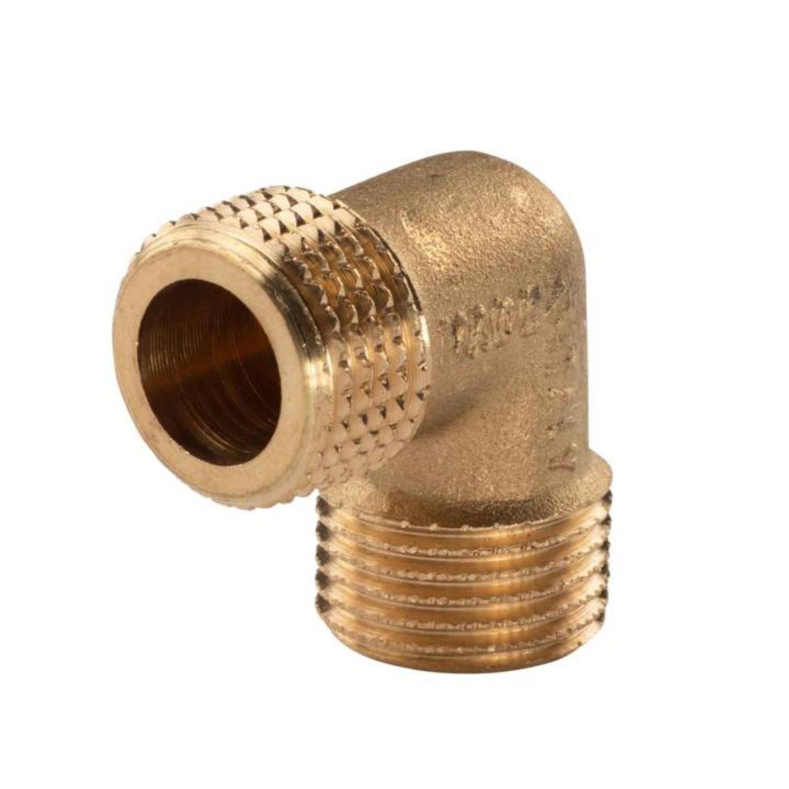 Messing Gewinde-Fitting 90° Winkel 1/2"AG - 1/2"AG (DN 15) - schwere Ausführung – Bild 2 von 2