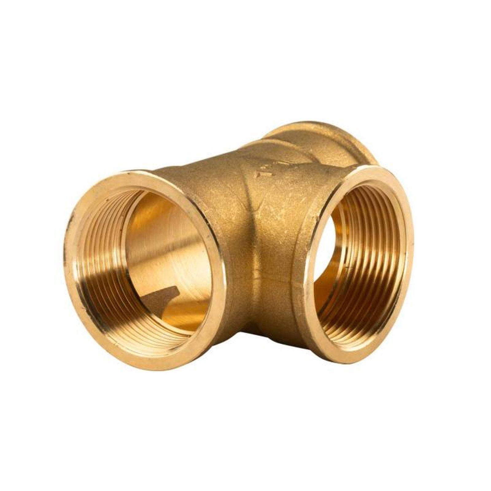 Messing Gewinde-Fitting T-Stück 1 1/2"IG - 1 1/2"IG - 1 1/2"IG (DN 40) - schwere Ausführung – Bild 2 von 2