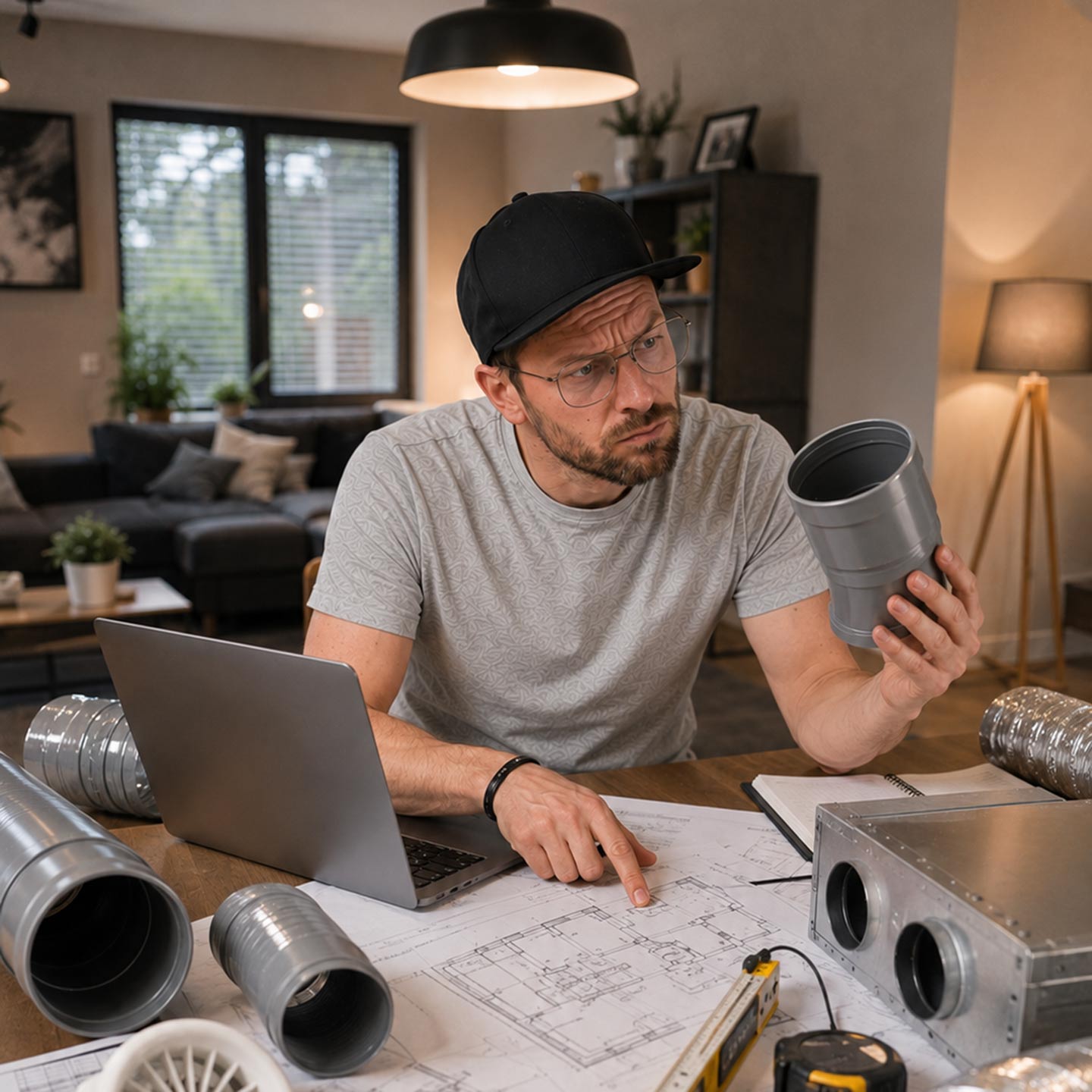Mit KI generiert: Mann mit Filtern