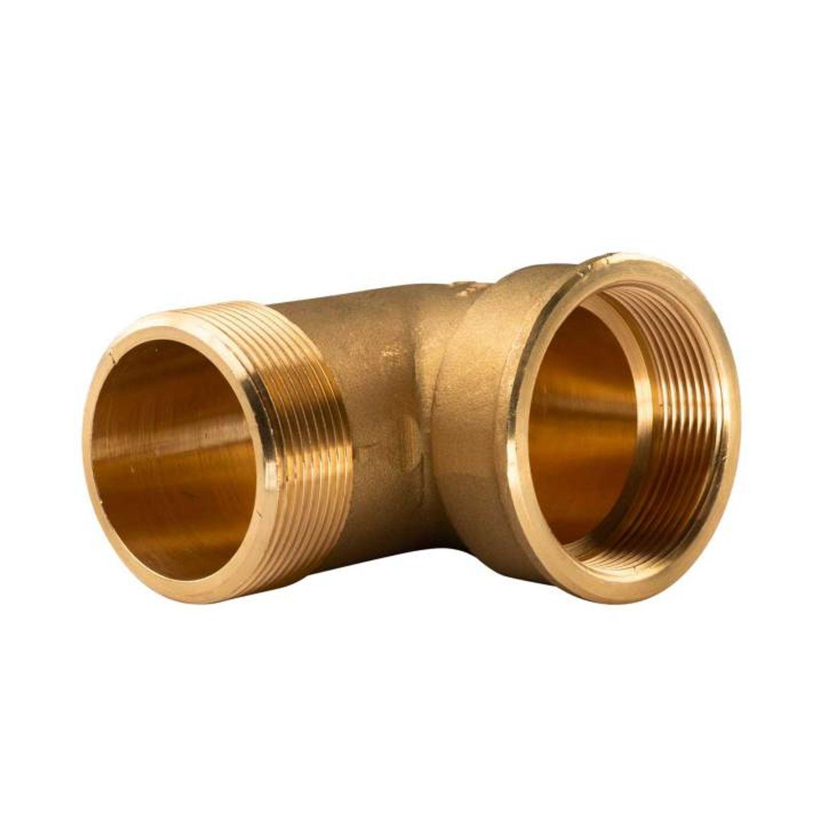 Messing Gewinde-Fitting 90° Winkel 2"IG - 2"AG (DN 50) - schwere Ausführung – Bild 2 von 2