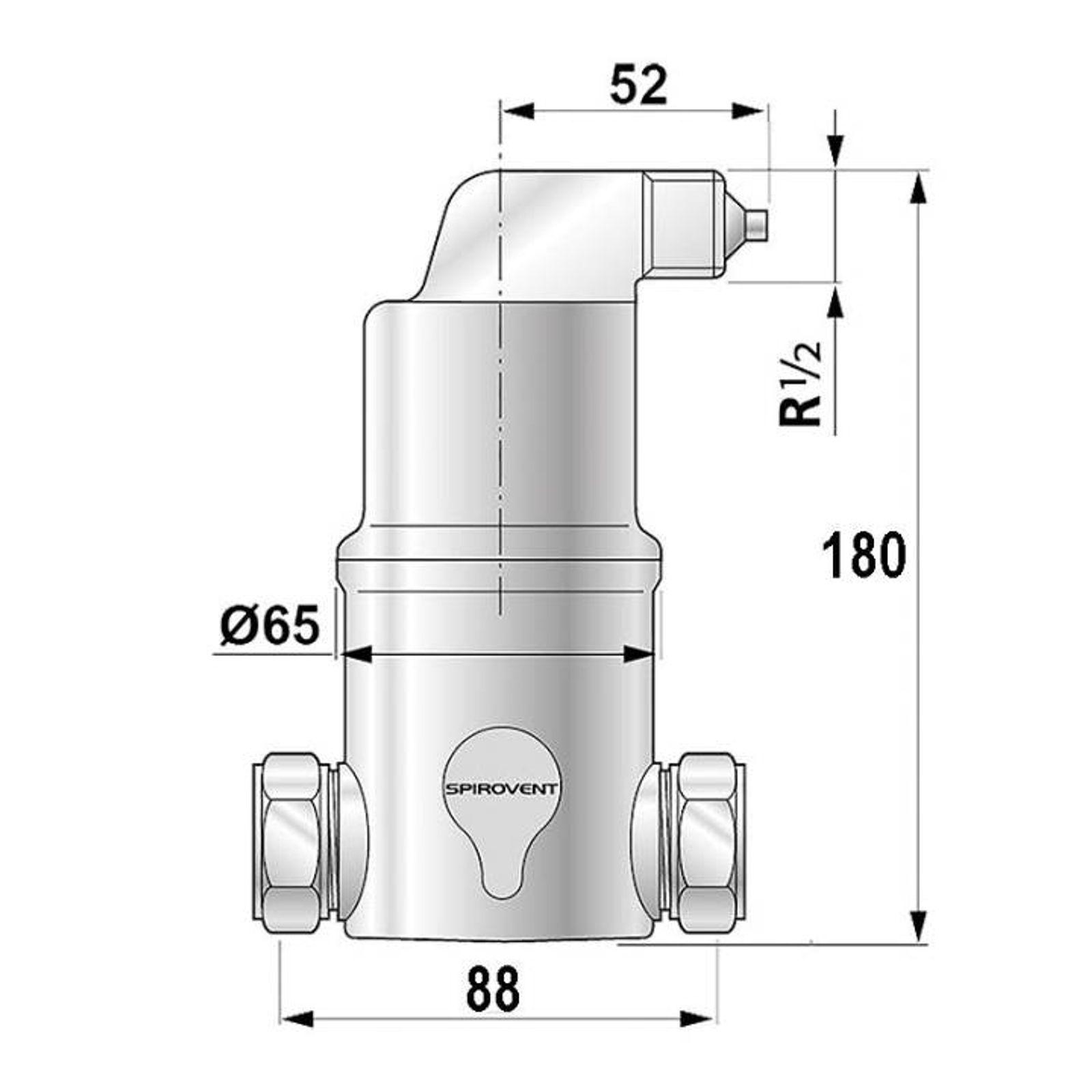 SpiroTech Mikro-Luftblasenabscheider SpiroVent AA100 1 Zoll – Bild 4 von 4