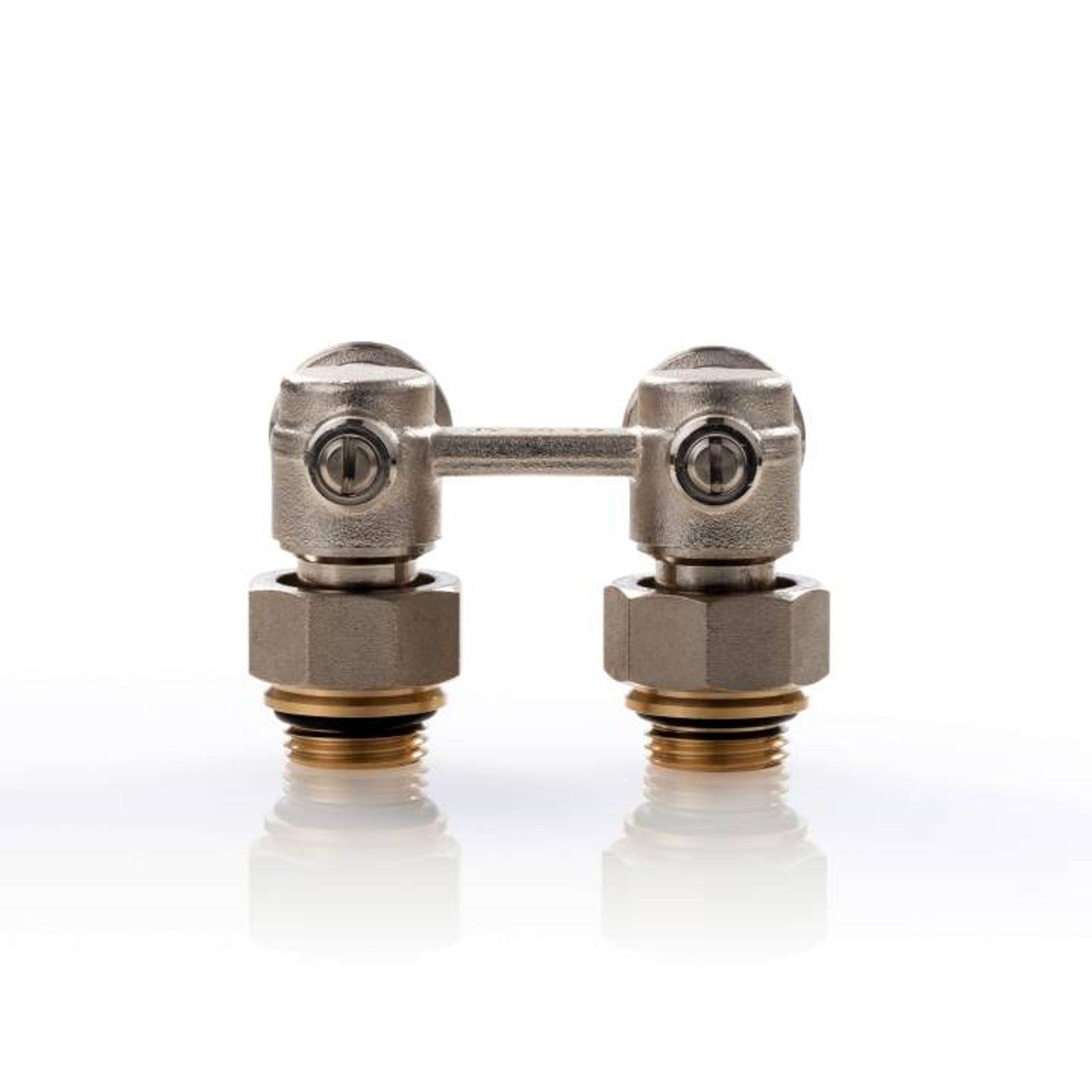 Simplex Hahnblock E1/50 Standard, Eckform, für Heizkörper mit ½ Zoll IG