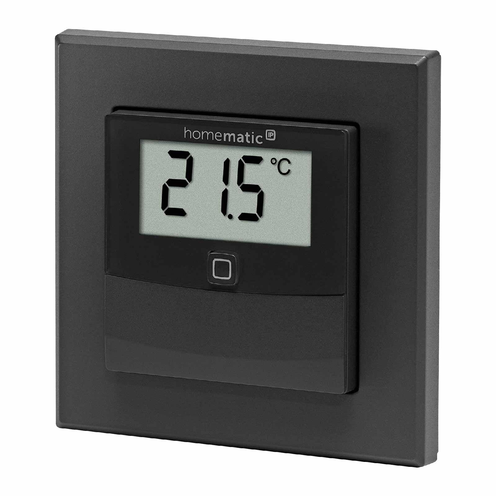 Homematic IP Smart Home Temperatur- und Luftfeuchtigkeitssensor mit Display innen HmIP-STHD-A anthrazit – Bild 2 von 7