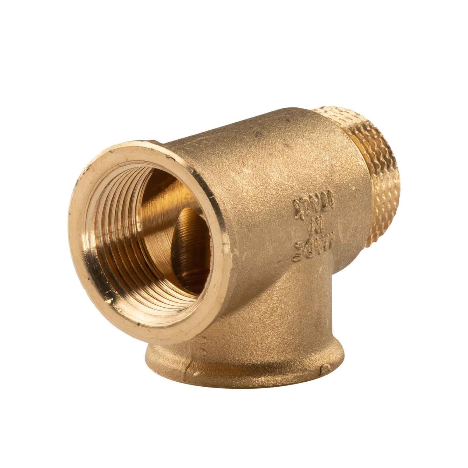Messing Gewinde-Fitting T-Stück 3/4" IG - 3/4" IG - 3/4" AG (DN20) - schwere Ausführung – Bild 2 von 2