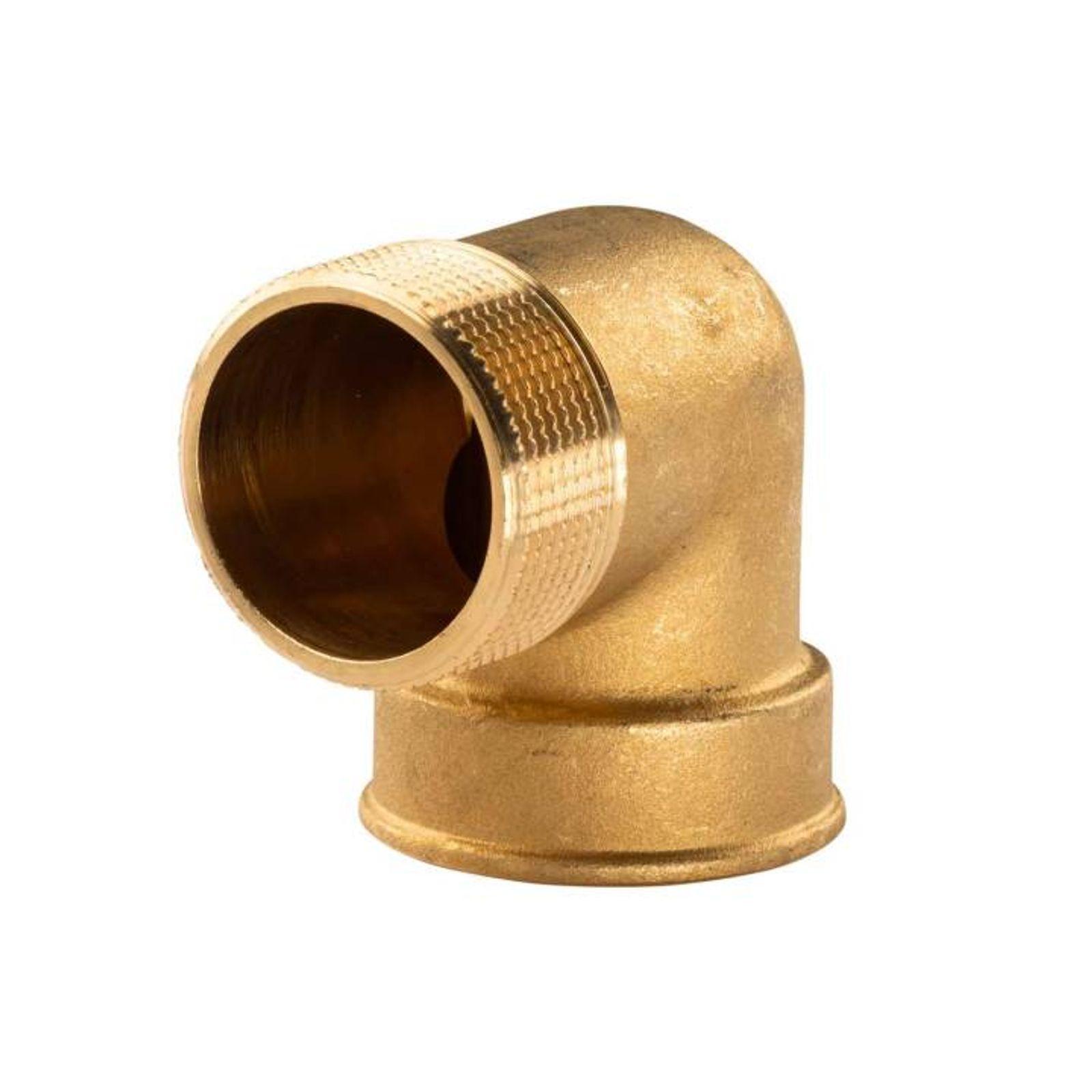 Messing Gewinde-Fitting 90° Winkel 1 1/2"IG - 1 1/2"AG (DN 40) - schwere Ausführung – Bild 2 von 2
