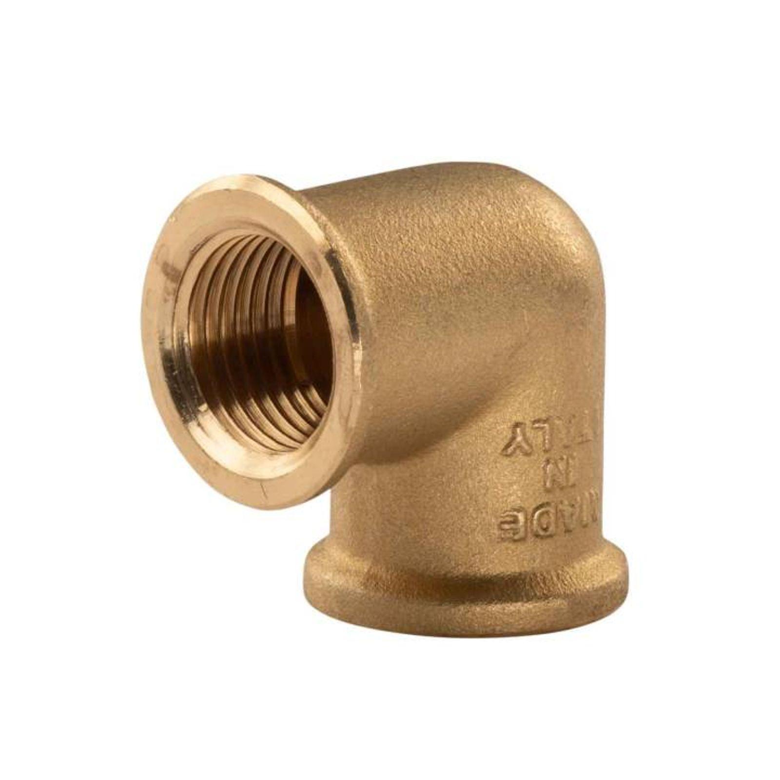 Messing Gewinde-Fitting 90° Winkel 1/2"IG - 1/2"IG (DN 15) - schwere Ausführung