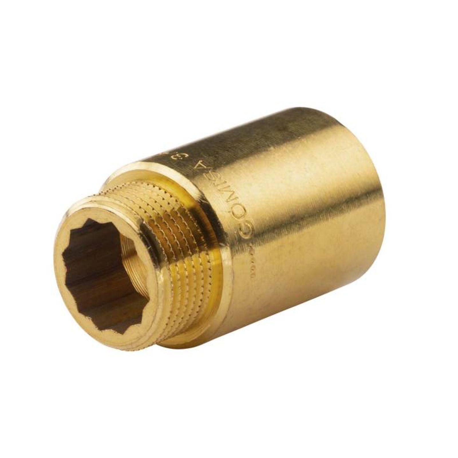Messing Gewinde-Fitting Hahnverlängerung IG/AG 3/4" (DN 20) Länge 40 mm - schwere Ausführung