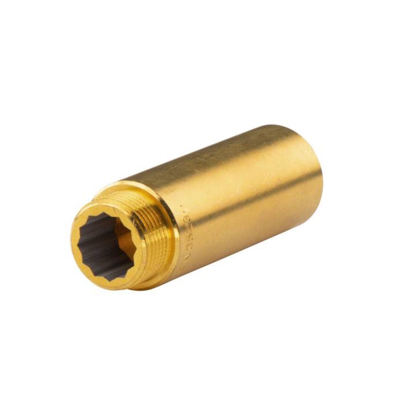 Messing Gewinde-Fitting Hahnverlängerung IG/AG 3/4" (DN 20) Länge 80 mm - schwere Ausführung