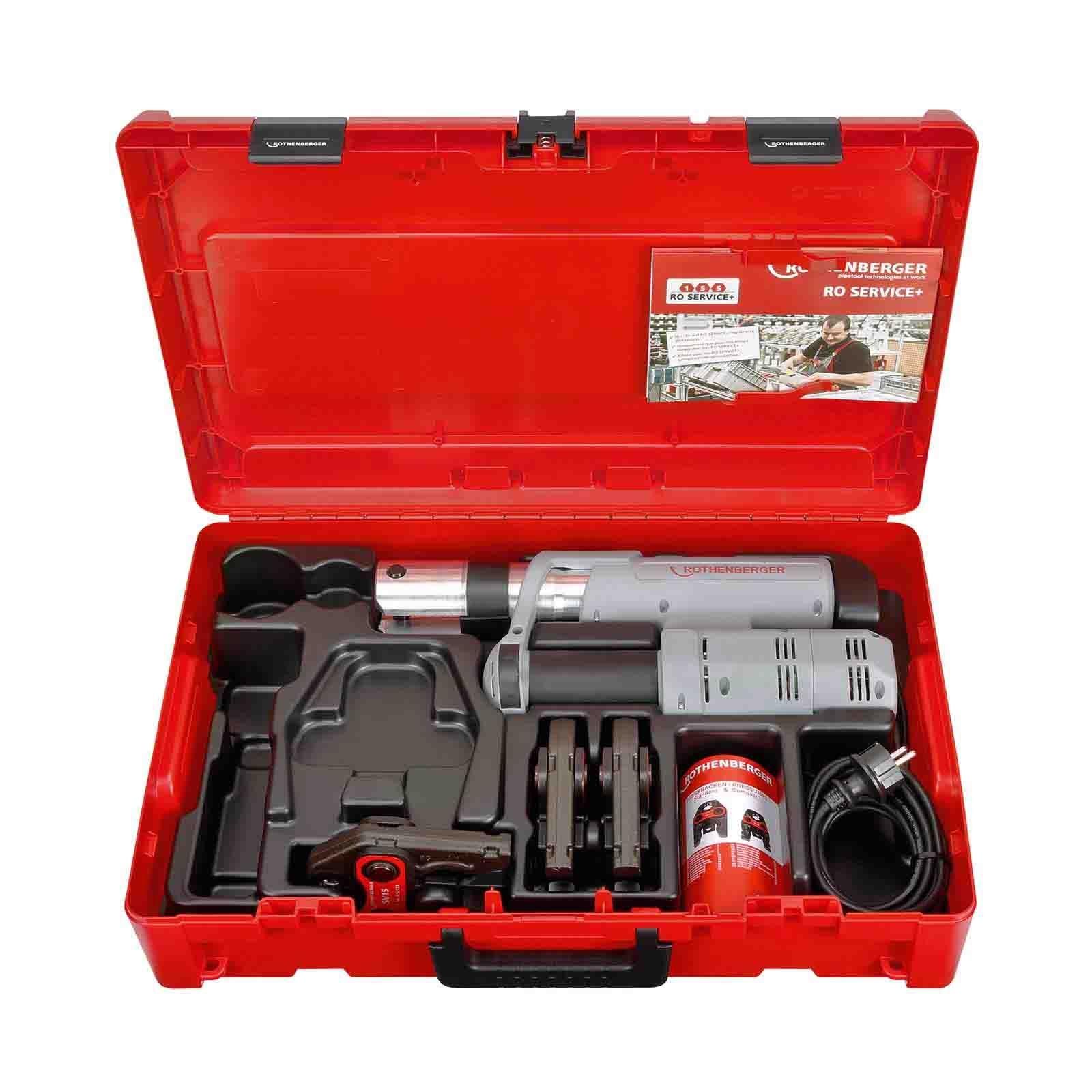 Rothenberger elektrohydraulische Fitting - Pressmaschine ROMAX AC ECO mit Pressbacken-Set U 16-20-26 mm