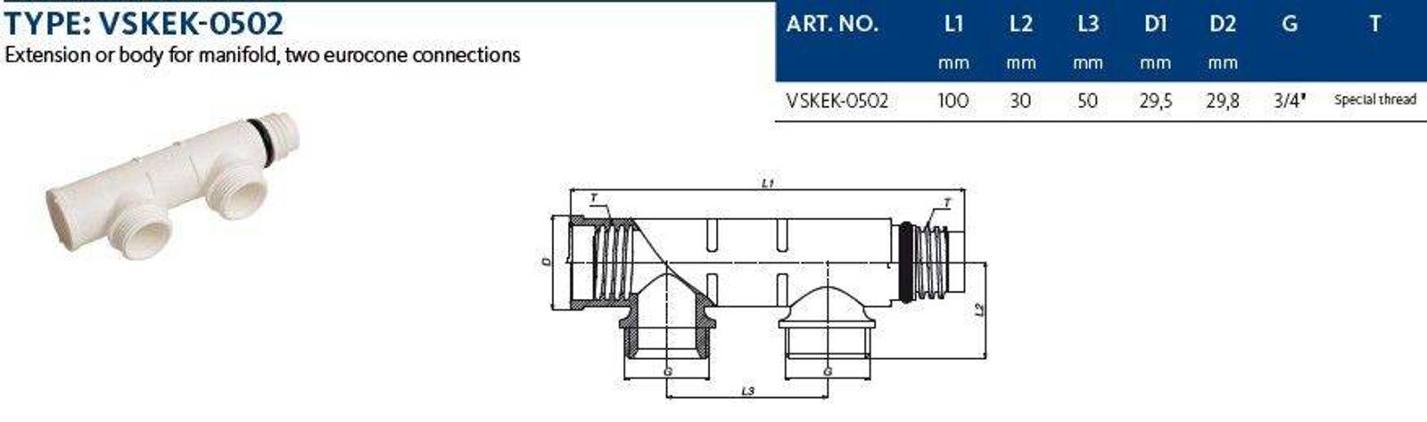 Aluverbund Steckfitting Henco Vision Verteiler 2x Eurokonus 3/4" – Bild 2 von 3