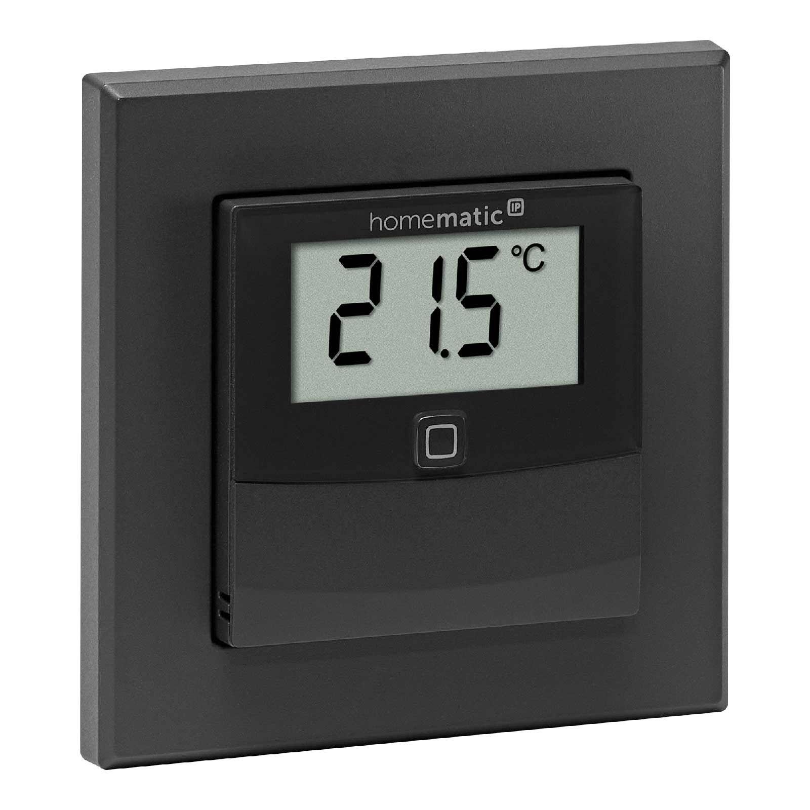 Homematic IP Smart Home Temperatur- und Luftfeuchtigkeitssensor mit Display innen HmIP-STHD-A anthrazit – Bild 3 von 7