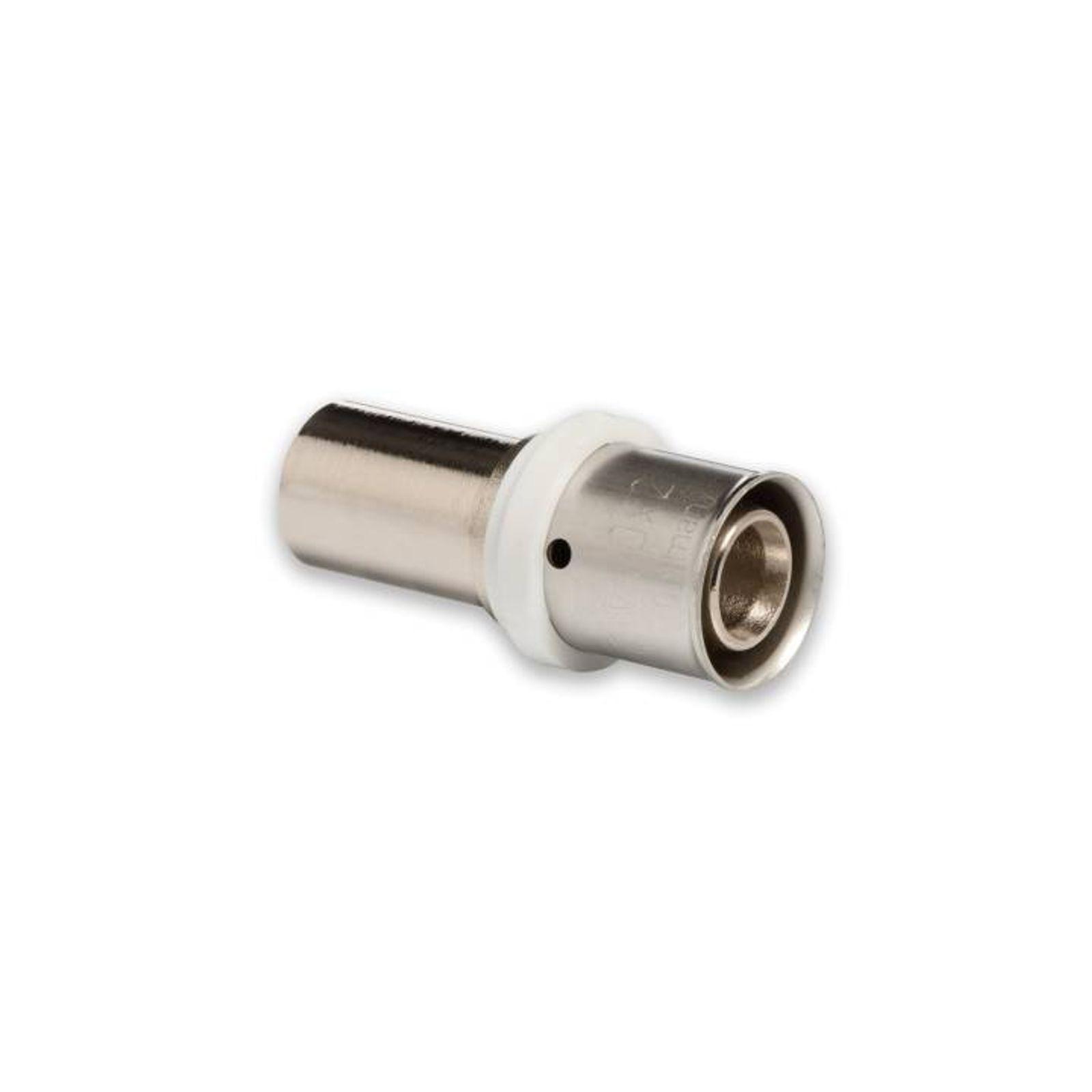 Selfio-Press Aluverbund Pressfitting Übergang Kupferrohr 20 x 2 mm - 18 mm (Pressanschluss) vernickelt TH + U Kontur
