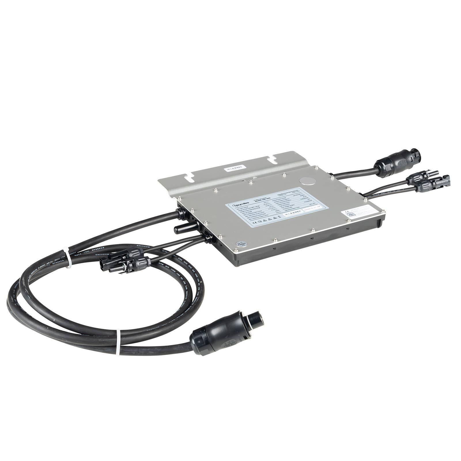 Priwatt Balkonkraftwerk priBasic Duo Paket 2x 375 Wp/600 W Solaranlage ohne Halterung inkl. 5 m Anschlusskabel, Wechselrichter Hoymiles