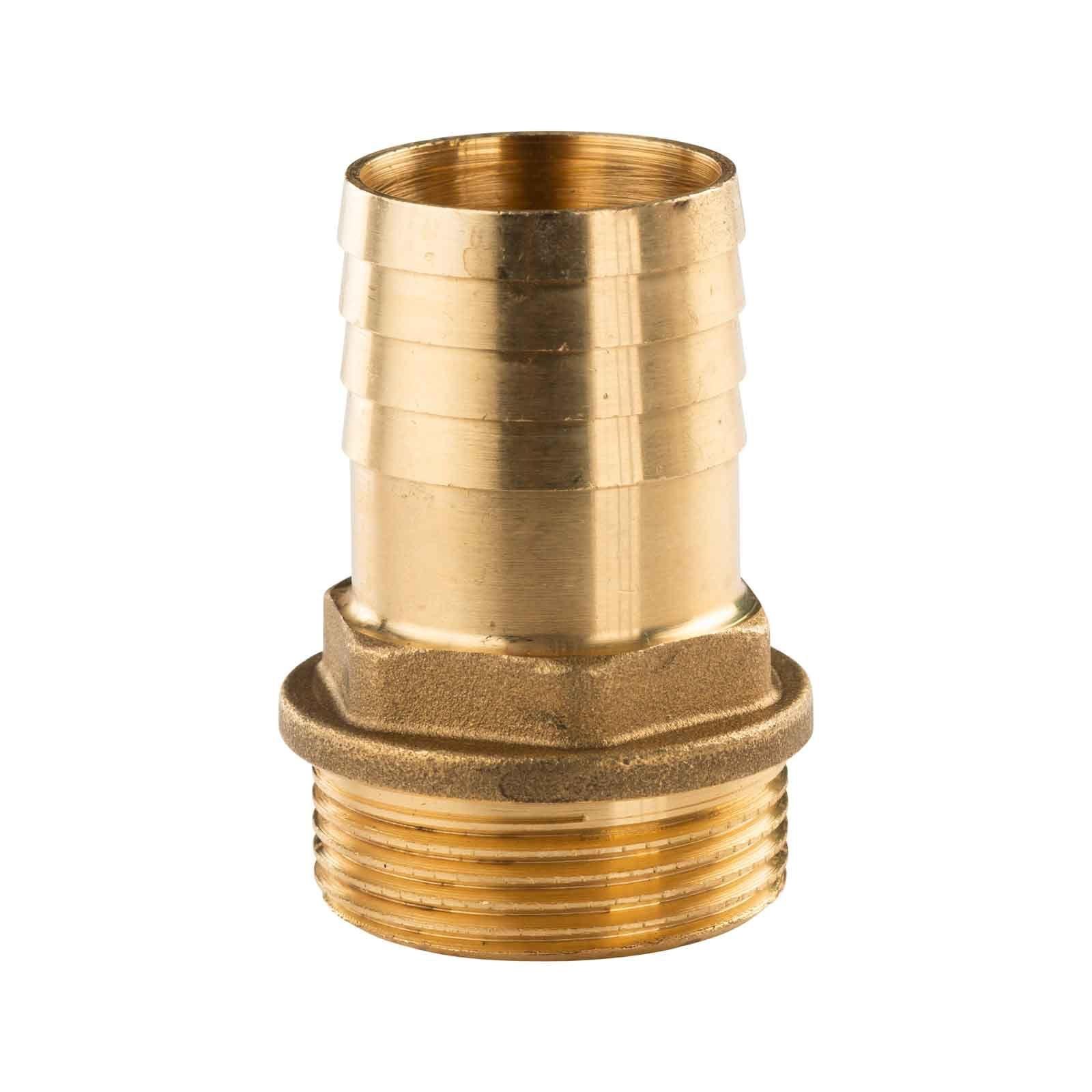 Messing Gewinde-Fitting Schlauchanschluss 1 1/4" AG (DN 32) Länge 35 mm - schwere Ausführung – Bild 2 von 3
