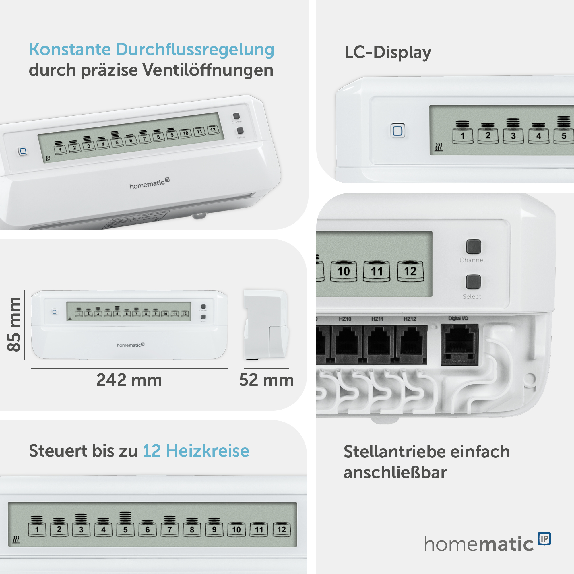 Homematic IP Smart Home Fußbodenheizungsaktor HmIP-FALMOT-C12 - 12-fach, motorisch – Bild 7 von 12
