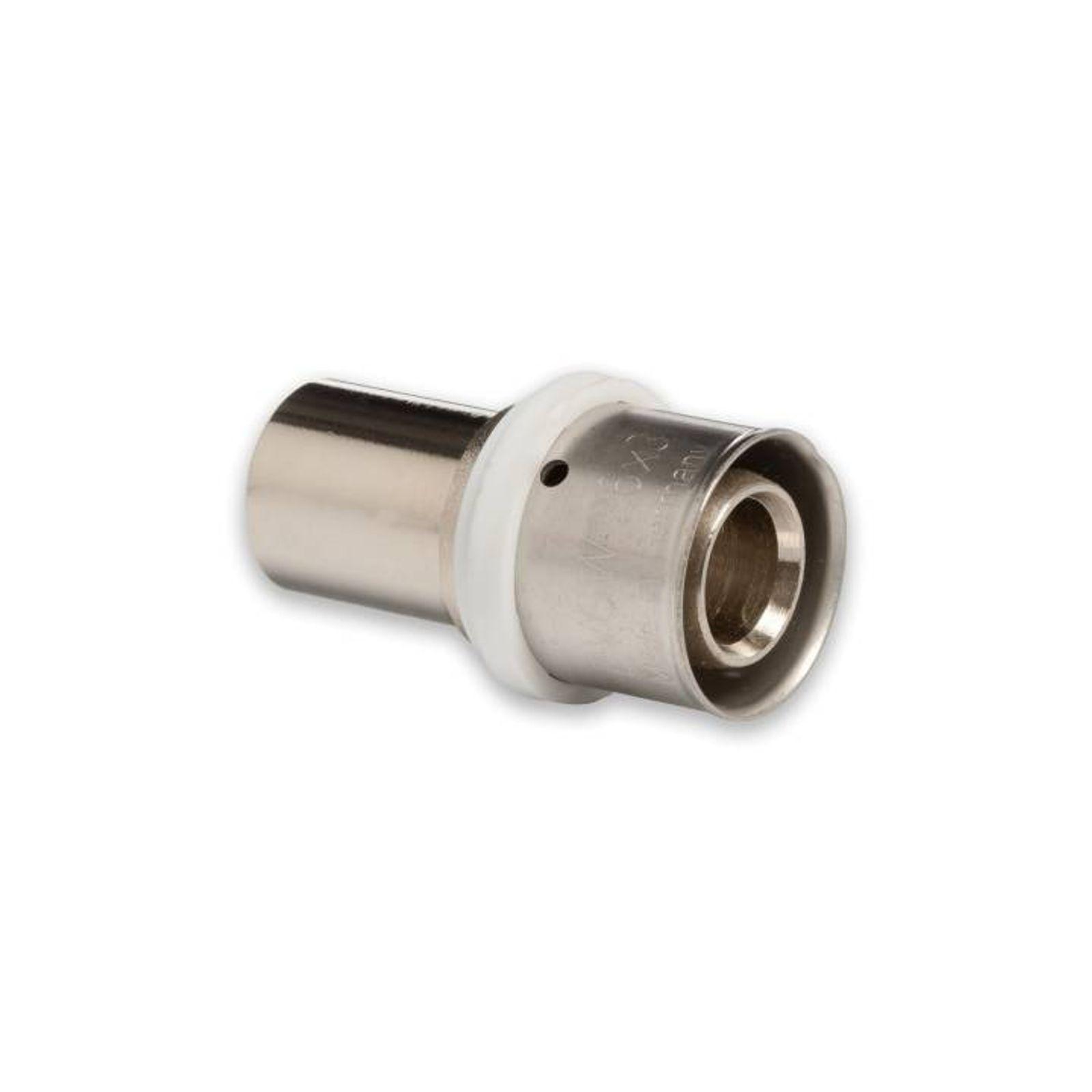 Selfio-Press Aluverbund Pressfitting Übergang Kupferrohr 26 x 3 mm - 22 mm (Pressanschluss) vernickelt TH + U Kontur