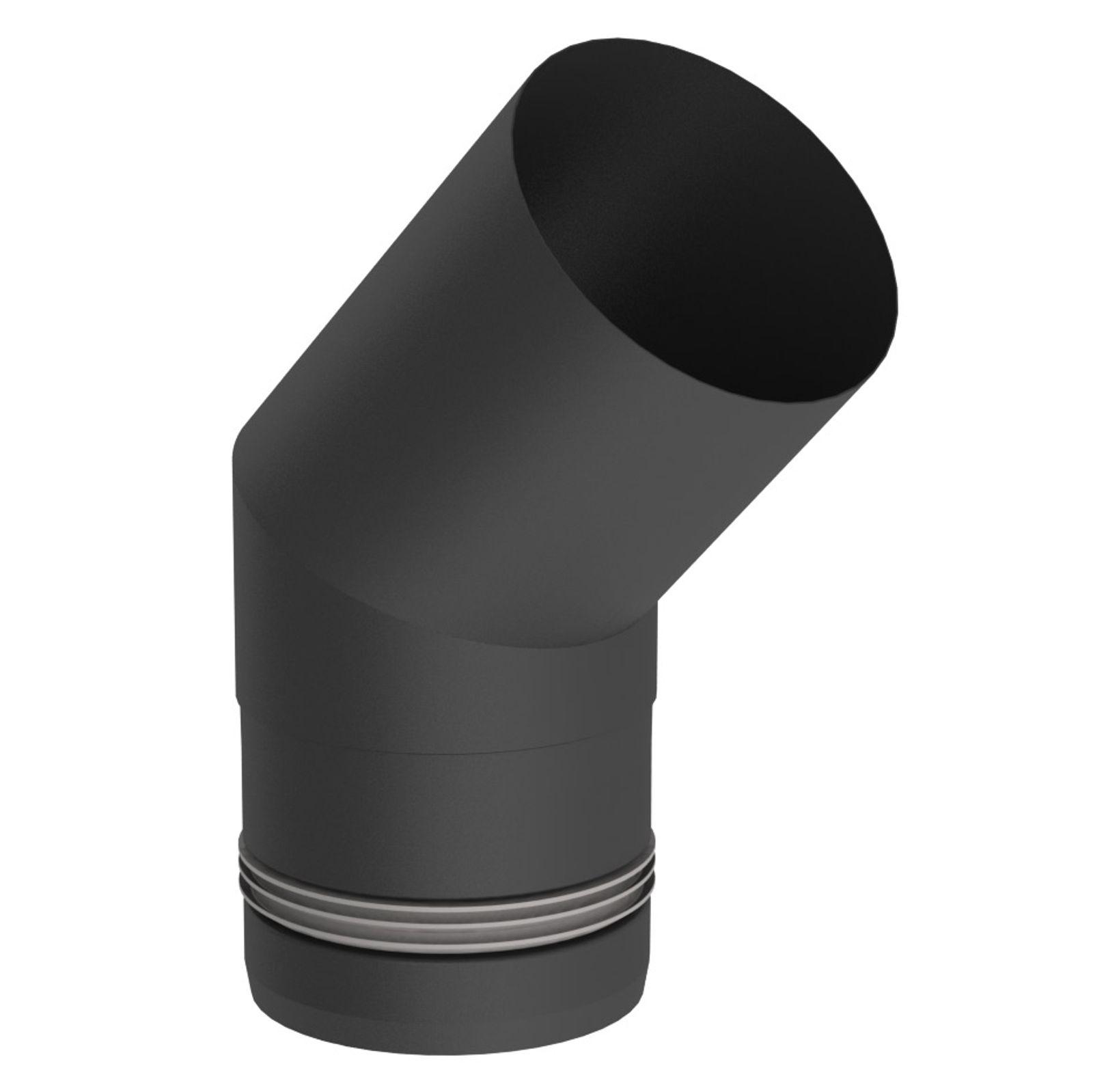 Jeremias PELLET-LINE Winkel 45° Edelstahl schwarz Ø 100 mm