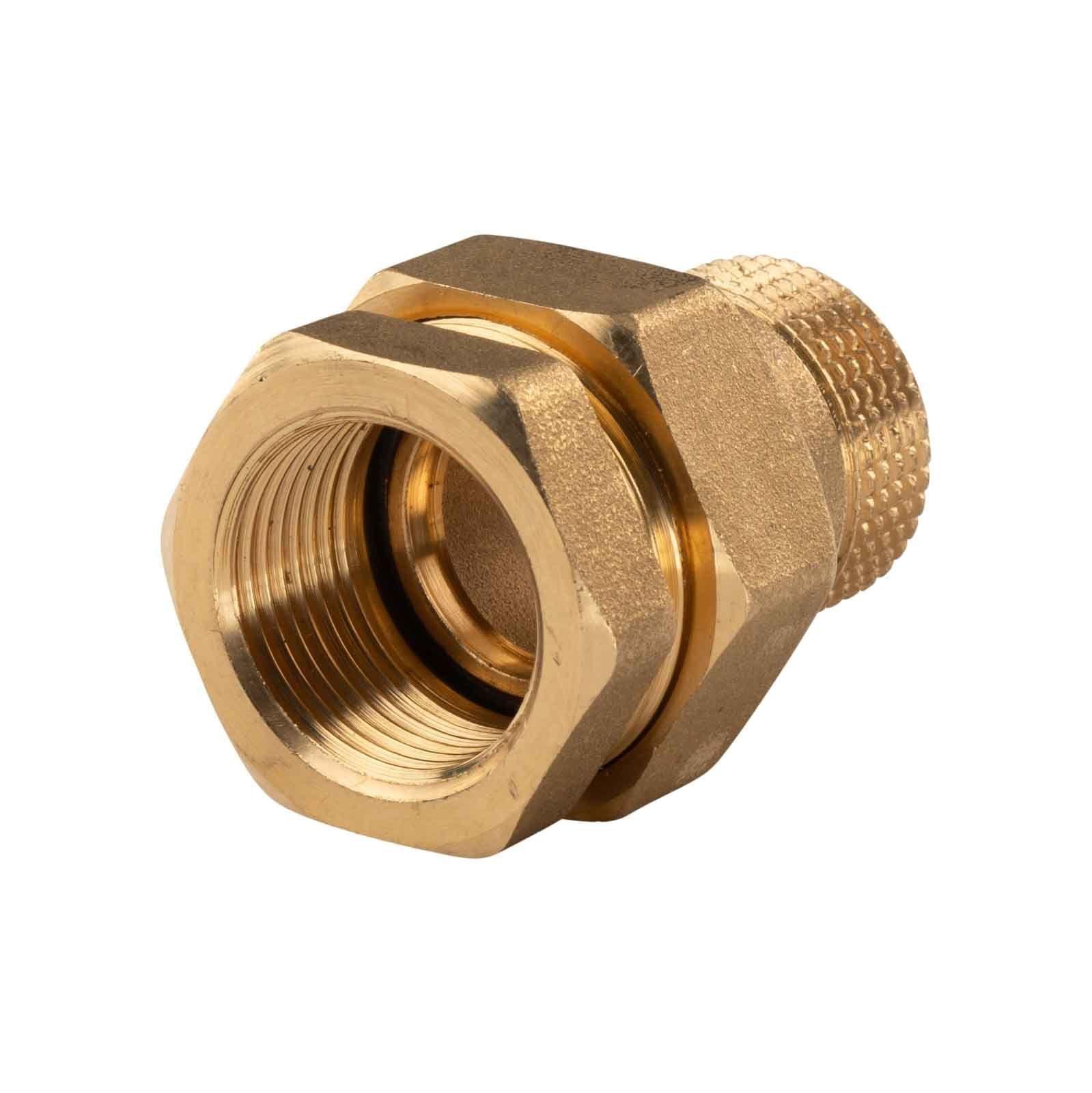 Messing Gewinde-Fitting Verschraubung mit O-Ring konisch dichtend 3/4" IG - 3/4 IG (DN20) - schwere Ausführung – Bild 2 von 3