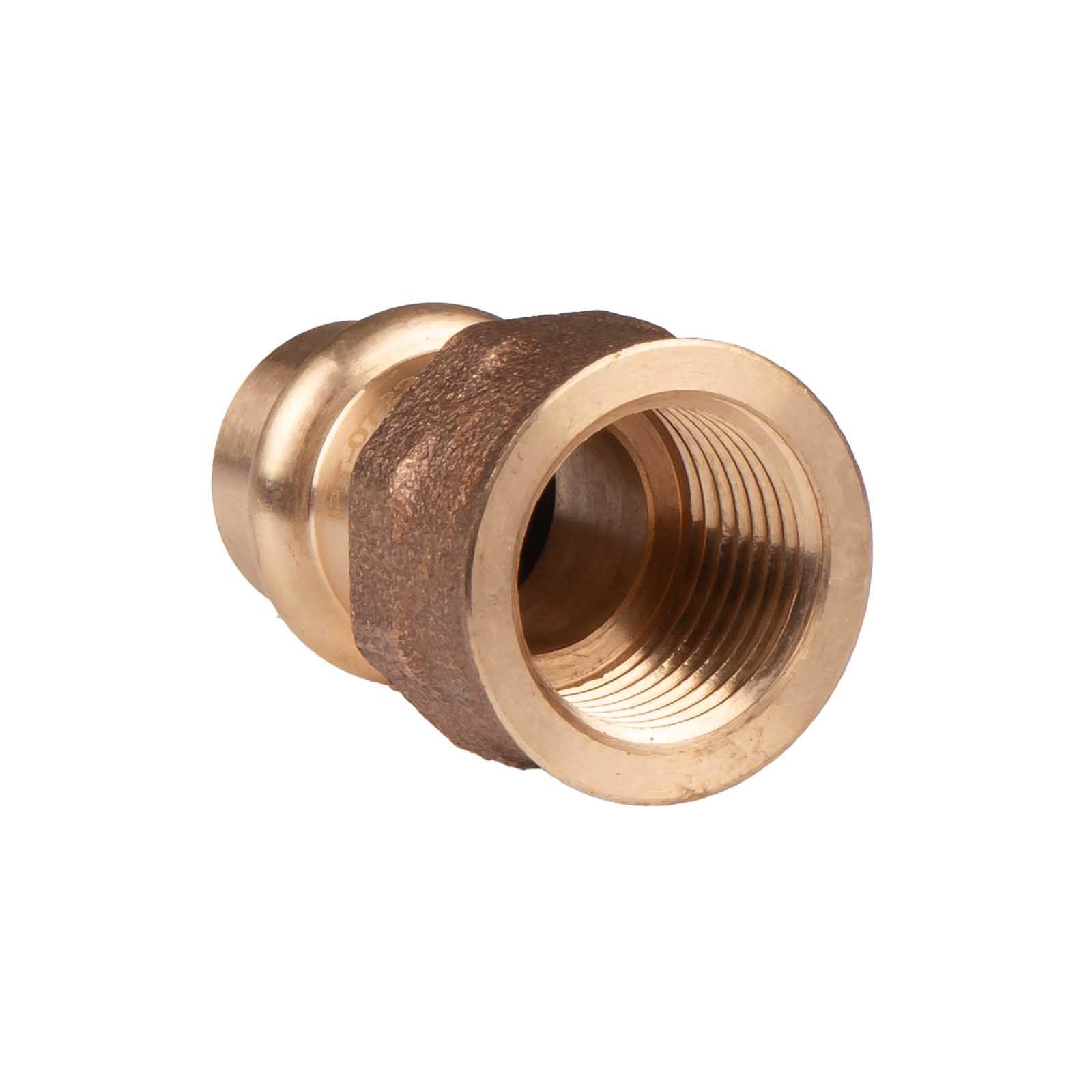 Kupfer Pressfitting Übergang aus Rotguss 15 mm - 1/2" IG V+M-Kontur DVGW – Bild 2 von 2