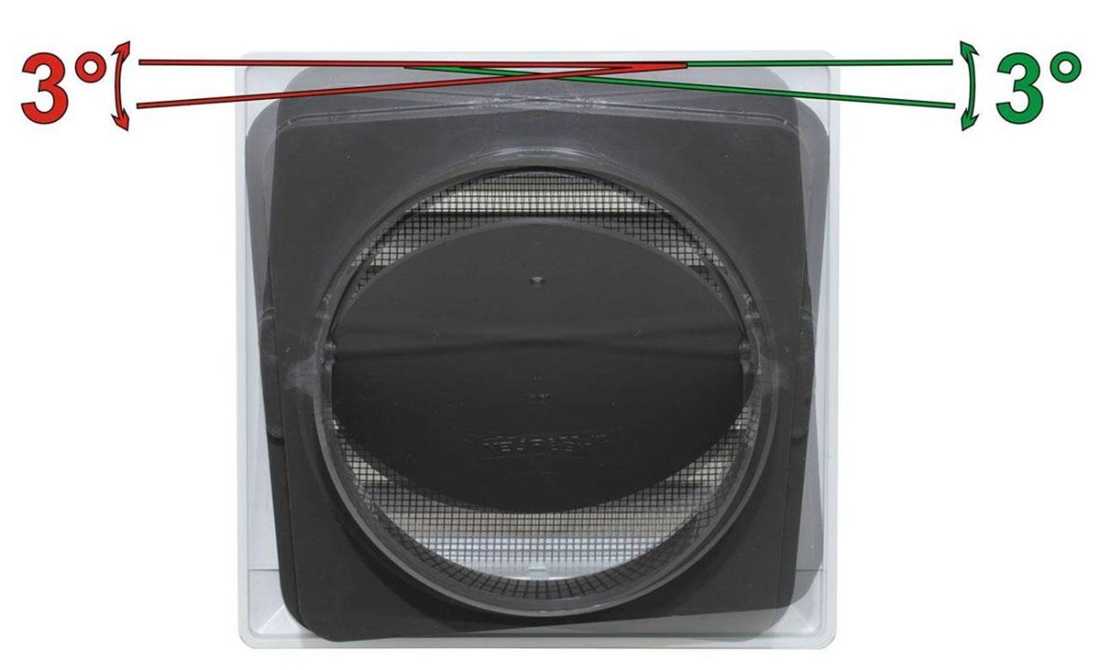 Marley Lüftungsgitter mit autom. Rückstauklappe und Fliegengaze, 140 x 140 mm – Bild 3 von 3