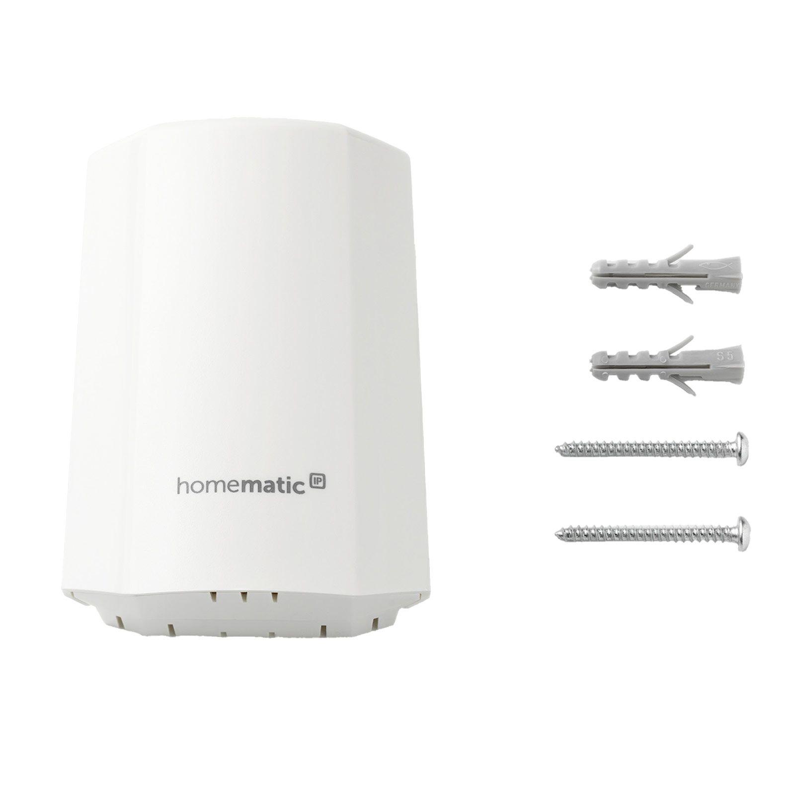 Homematic IP Smart Home Temperatur- und Luftfeuchtigkeitssensor HmIP-STHO - außen, weiß