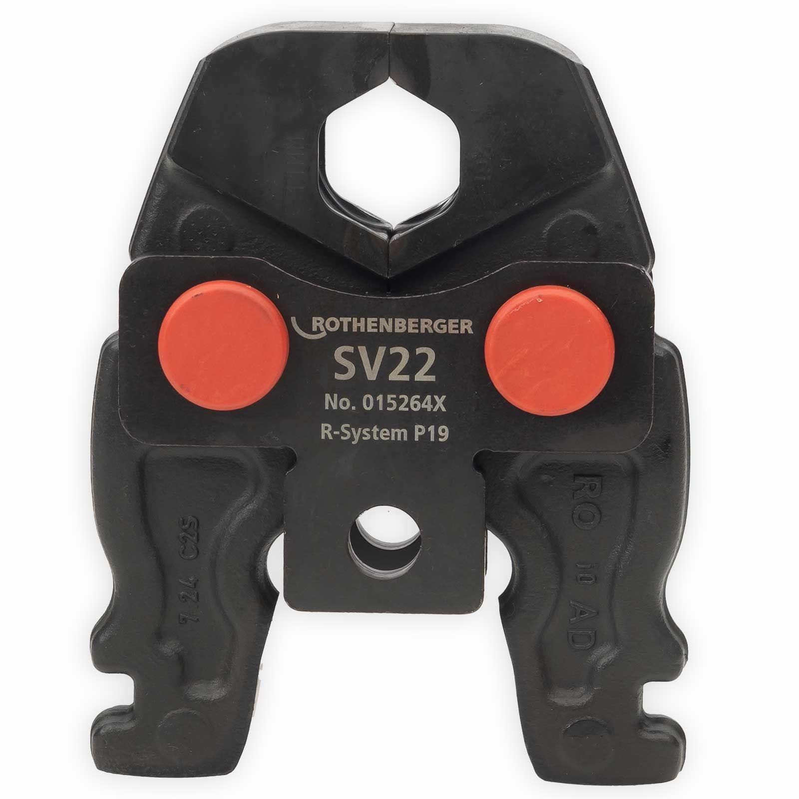 Rothenberger ROMAX Compact III elektrohydraulische Fitting - Pressmaschine Set mit Pressbacken SV15-22-28, 1x2Ah