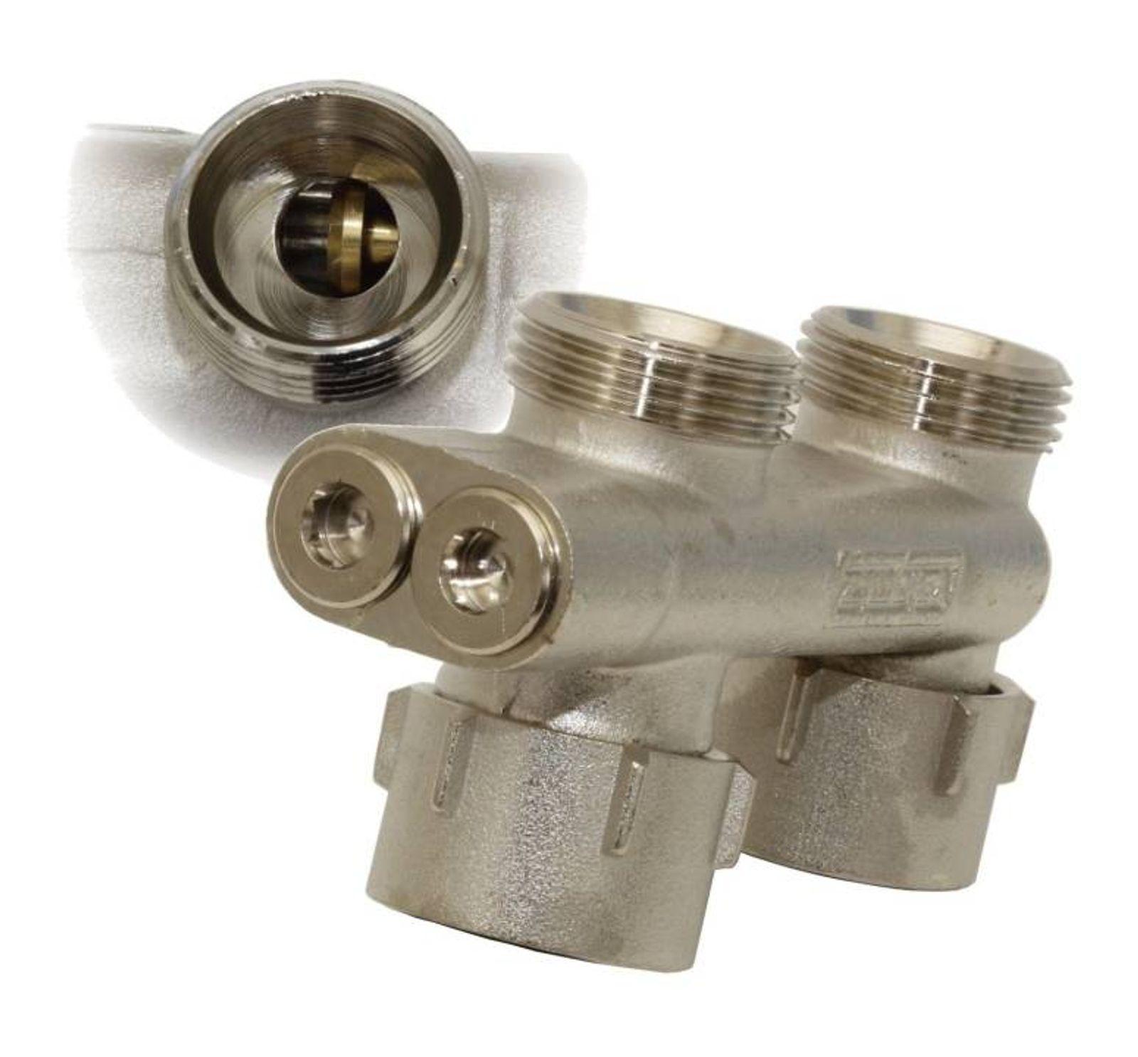 Simplex Umlenkstück E1/50 mit Absperrung für Heizkörper 1/2 Zoll IG, Eckform vernickelt – Bild 3 von 3