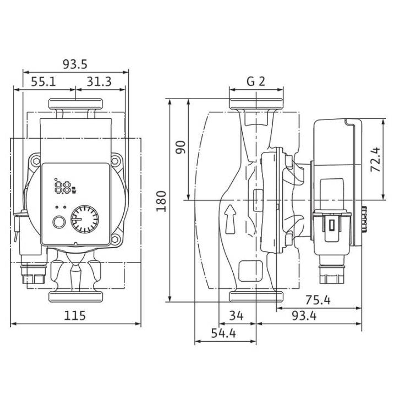 Wilo Nassläufer-Hocheffizienzpumpe Yonos PICO plus 30/1-4 180 mm mit Wärmedämmschale – Bild 2 von 2