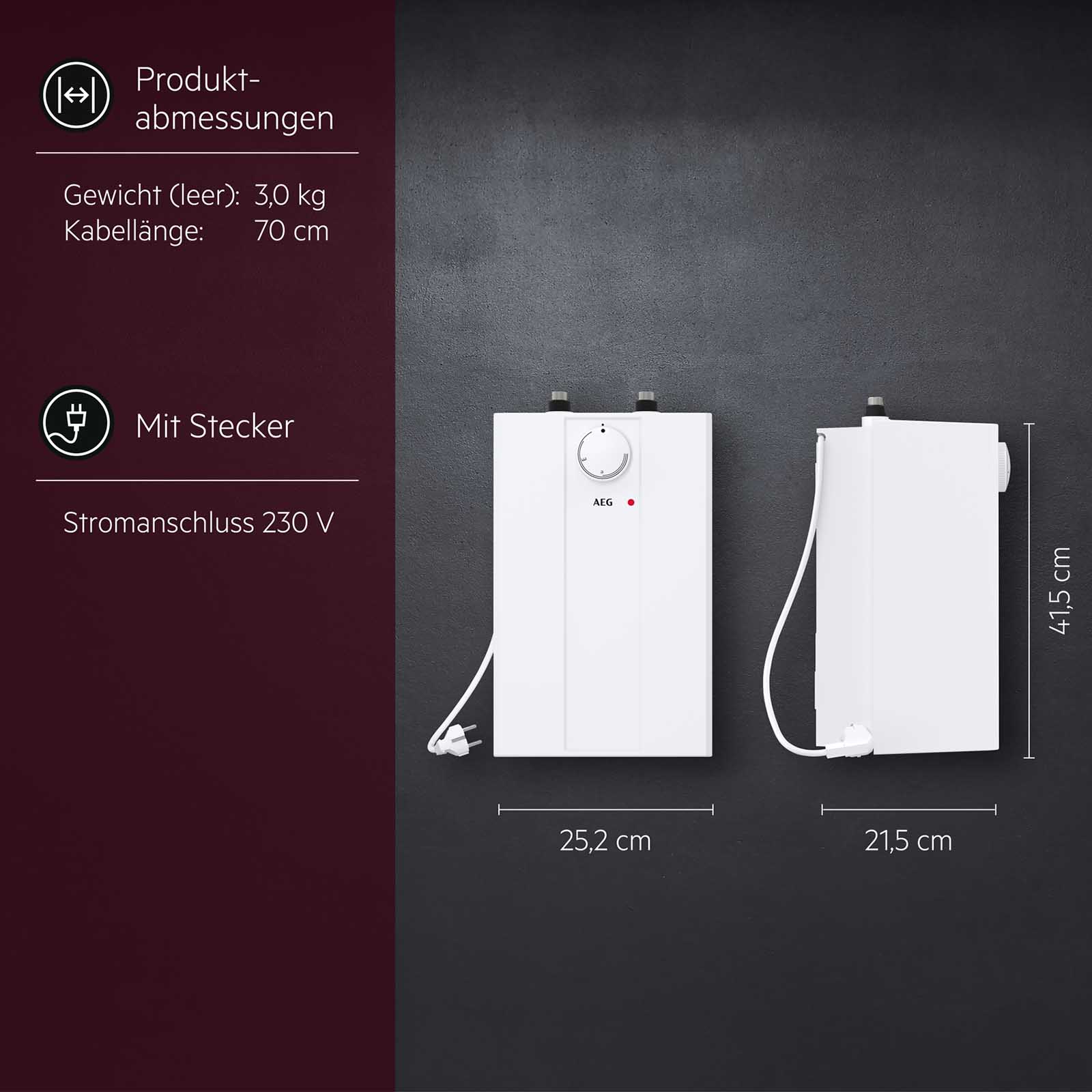 AEG Kleinspeicher Huz 5 Basis Untertisch 5 Liter 2 kw 230 V – Bild 7 von 9