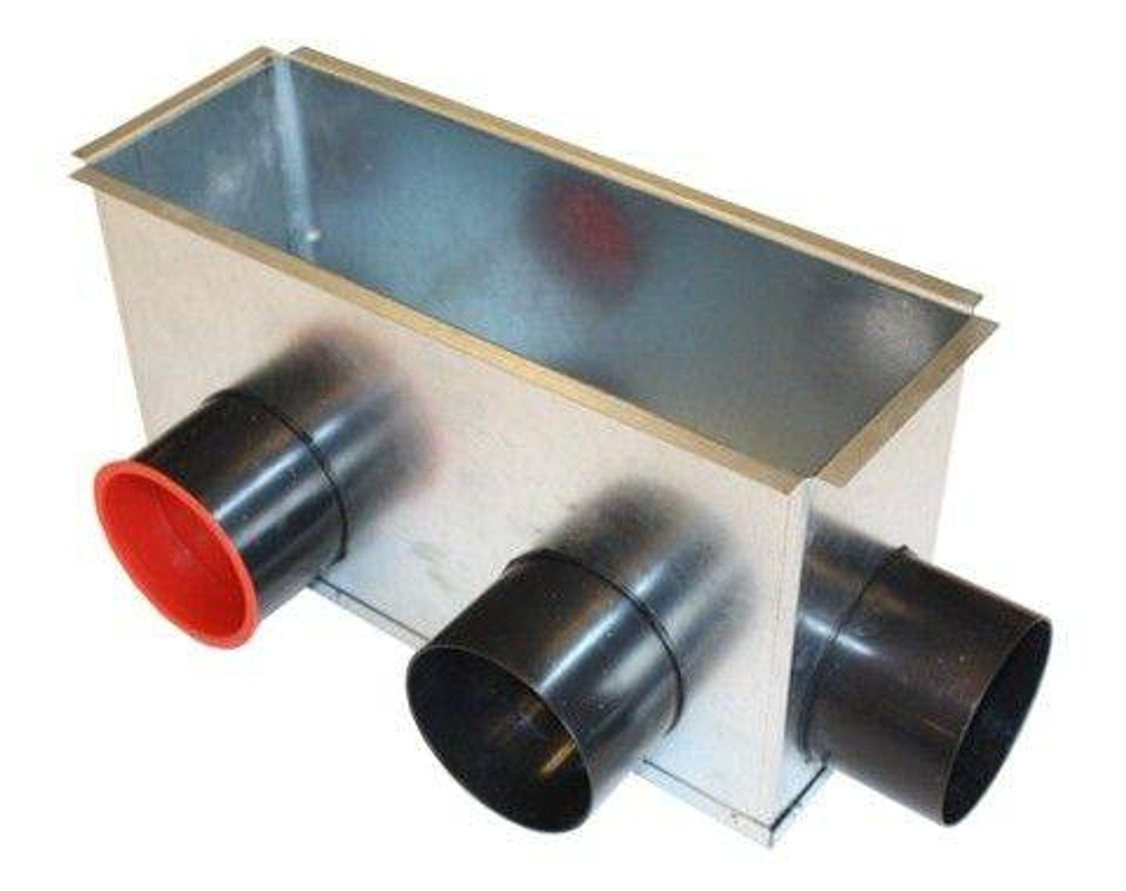 4-fach Luftanschlusskasten Zu- und Abluftgitter DN 50 mm 305 mm x 102 mm