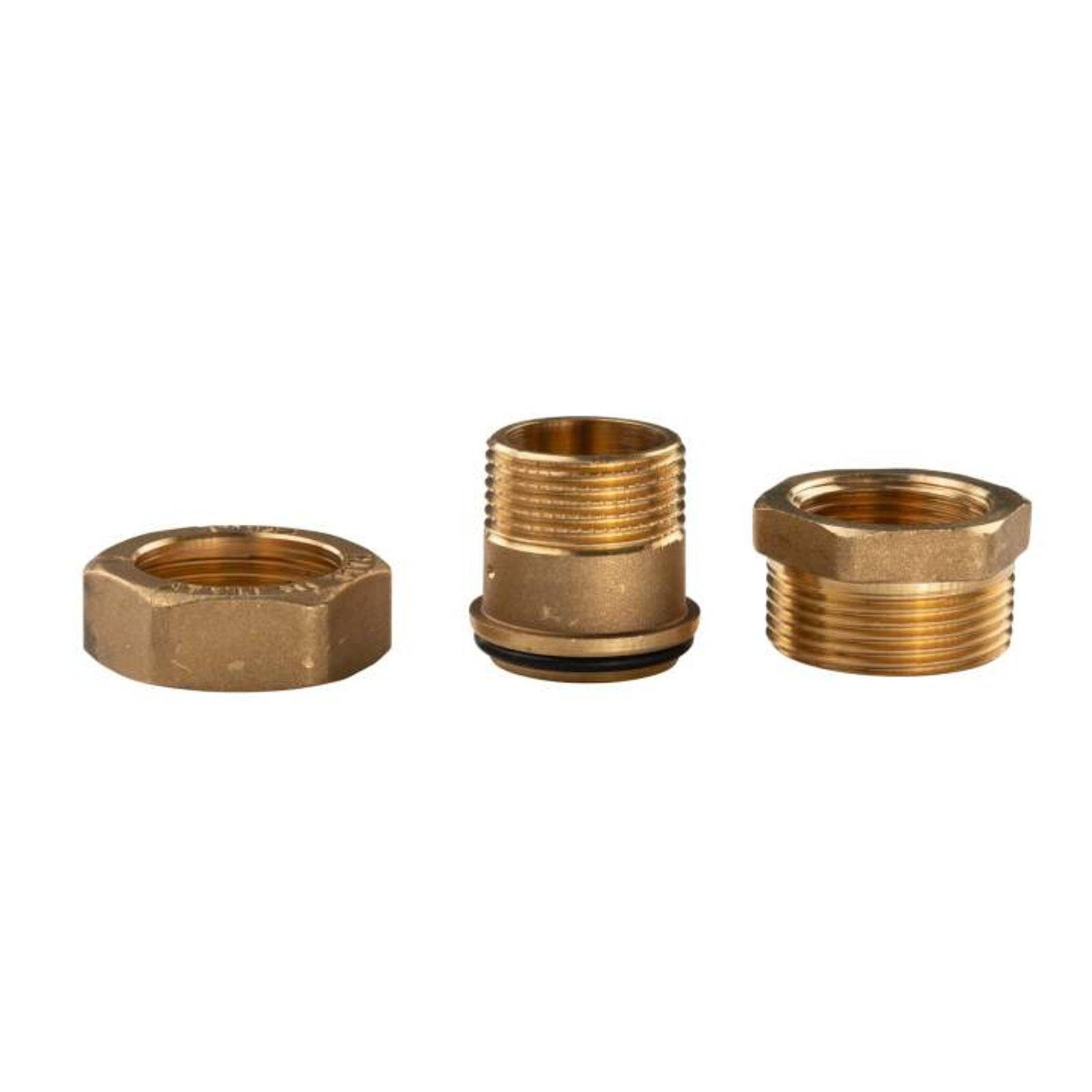 Messing Gewinde-Fitting Verschraubung mit O-Ring konisch dichtend 1" IG - 1" AG (DN25) - schwere Ausführung – Bild 3 von 3