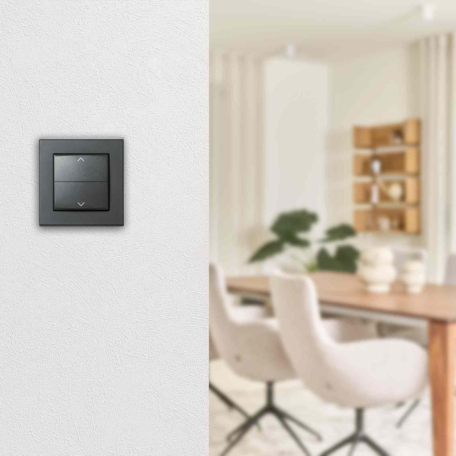 Homematic IP Smart Home Tasterwippe für Markenschalter HmIP-BRA-A - mit Pfeilen anthrazit – Bild 7 von 8
