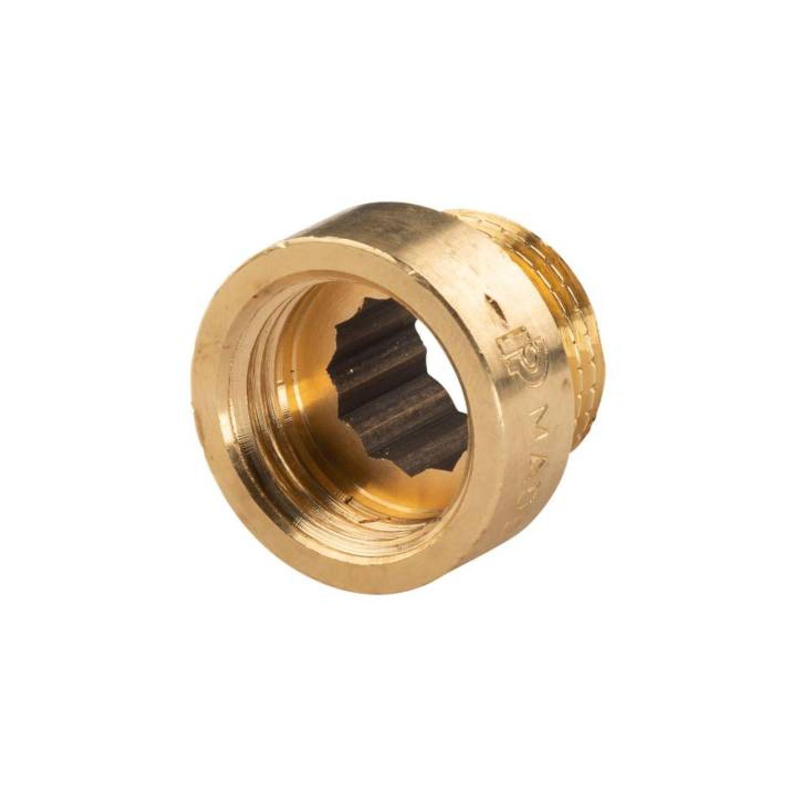Messing Gewinde-Fitting Hahnverlängerung IG/AG 1/2" (DN15) L=10mm, schwere Ausführung – Bild 2 von 2
