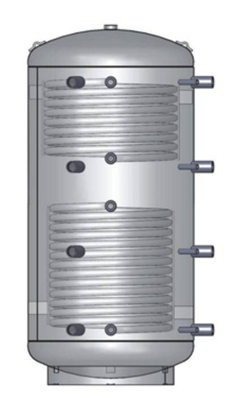 Pufferspeicher PSRR 800 Liter mit zwei Rohrregistern und 100 mm Isolierung – Bild 4 von 5