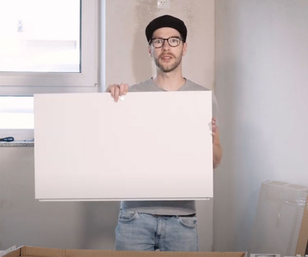 Verteilerschrank zur Selbstmontage für den Heizkreisverteiler aufbauen