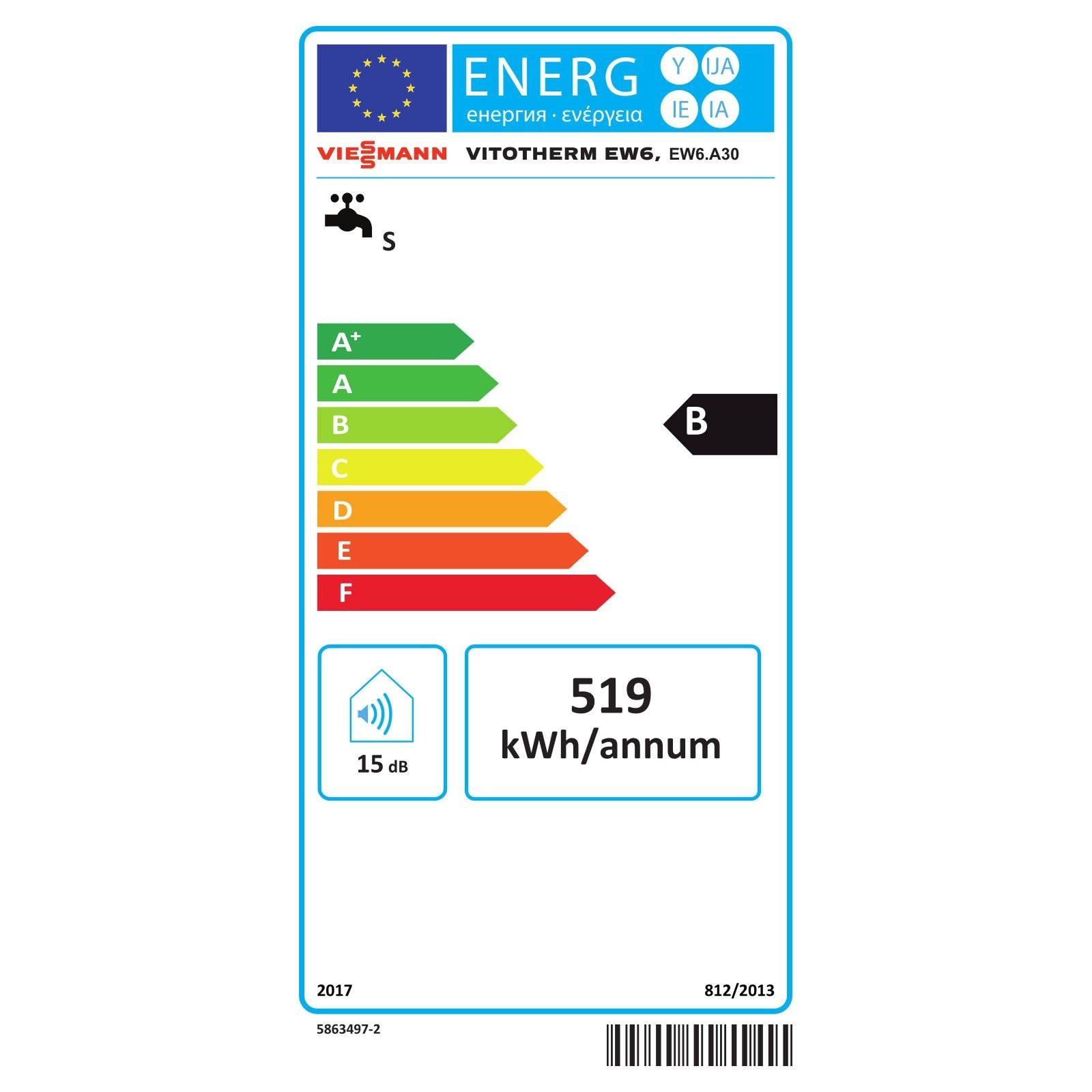 Viessmann Elektro-Wandspeicher Vitotherm EW6 30 Liter Typ EW6.A30