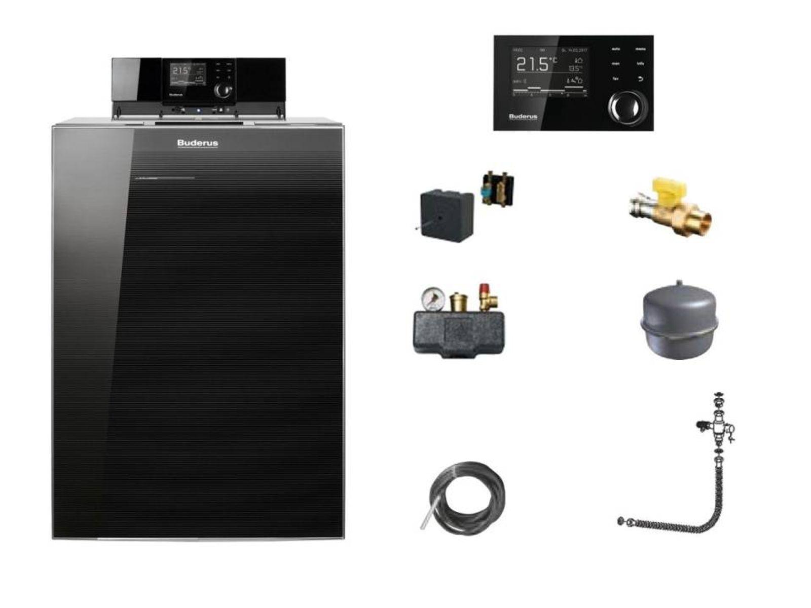 Buderus Logano plus KB192i 30 kW K76S/IMC110 Logaplus Heizungspaket HS25 Heizkreis RC310 mit Mischer