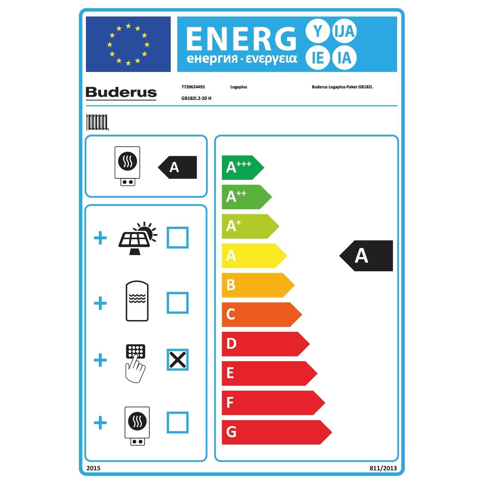Buderus Gas-Brennwert Paket Kombigerät Logamax plus GB182i.2-20 H 20 kW in schwarz inkl. 200 l Speicher EBS-PU200 – Bild 6 von 6