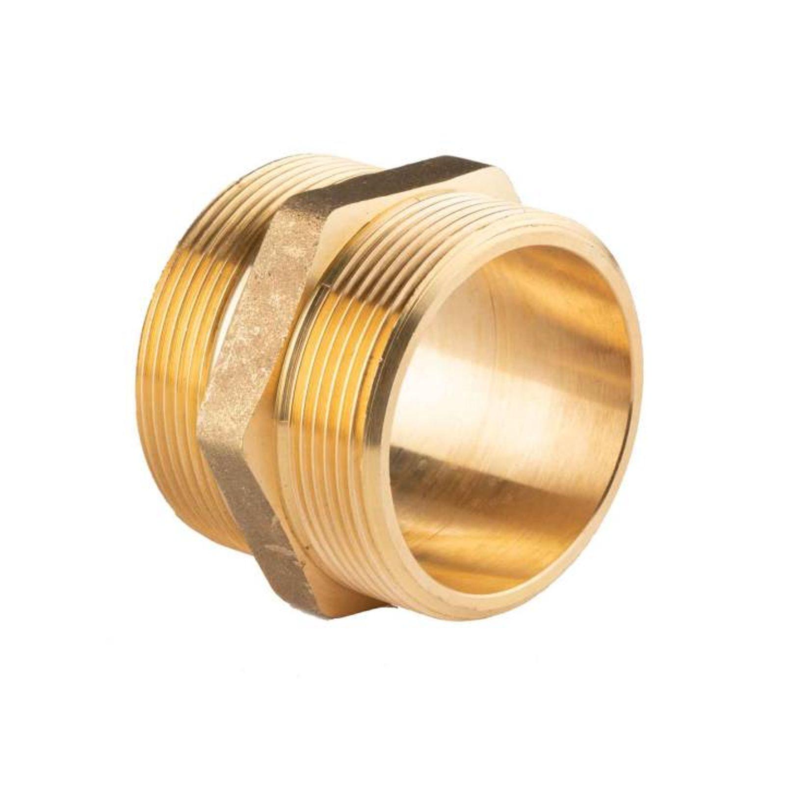 Messing Gewinde-Fitting Doppelnippel 2"AG - 2''AG (DN 50) - schwere Ausführung – Bild 2 von 3