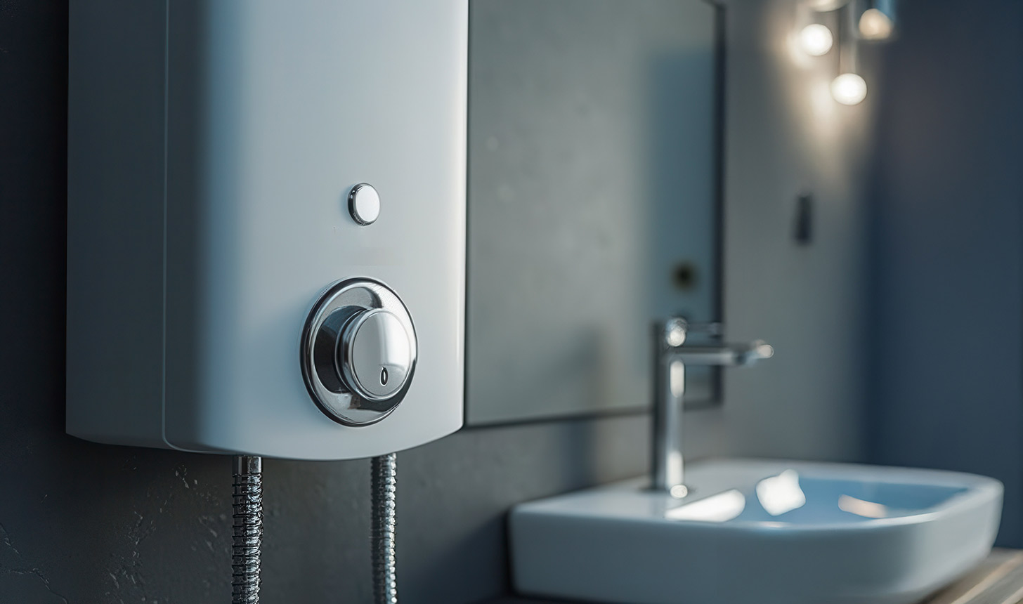 Durchlauferhitzer neben einem Waschbecken