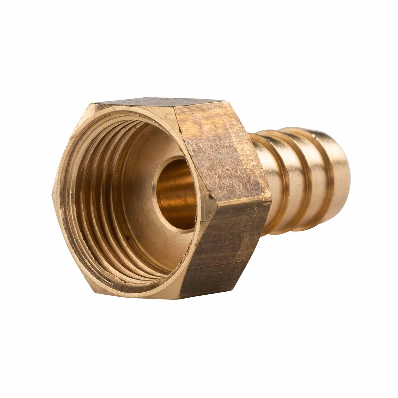 Messing Gewinde-Fitting Schlauchanschluss 1/2" IG (DN 15) Länge 10 mm - schwere Ausführung – Bild 3 von 3
