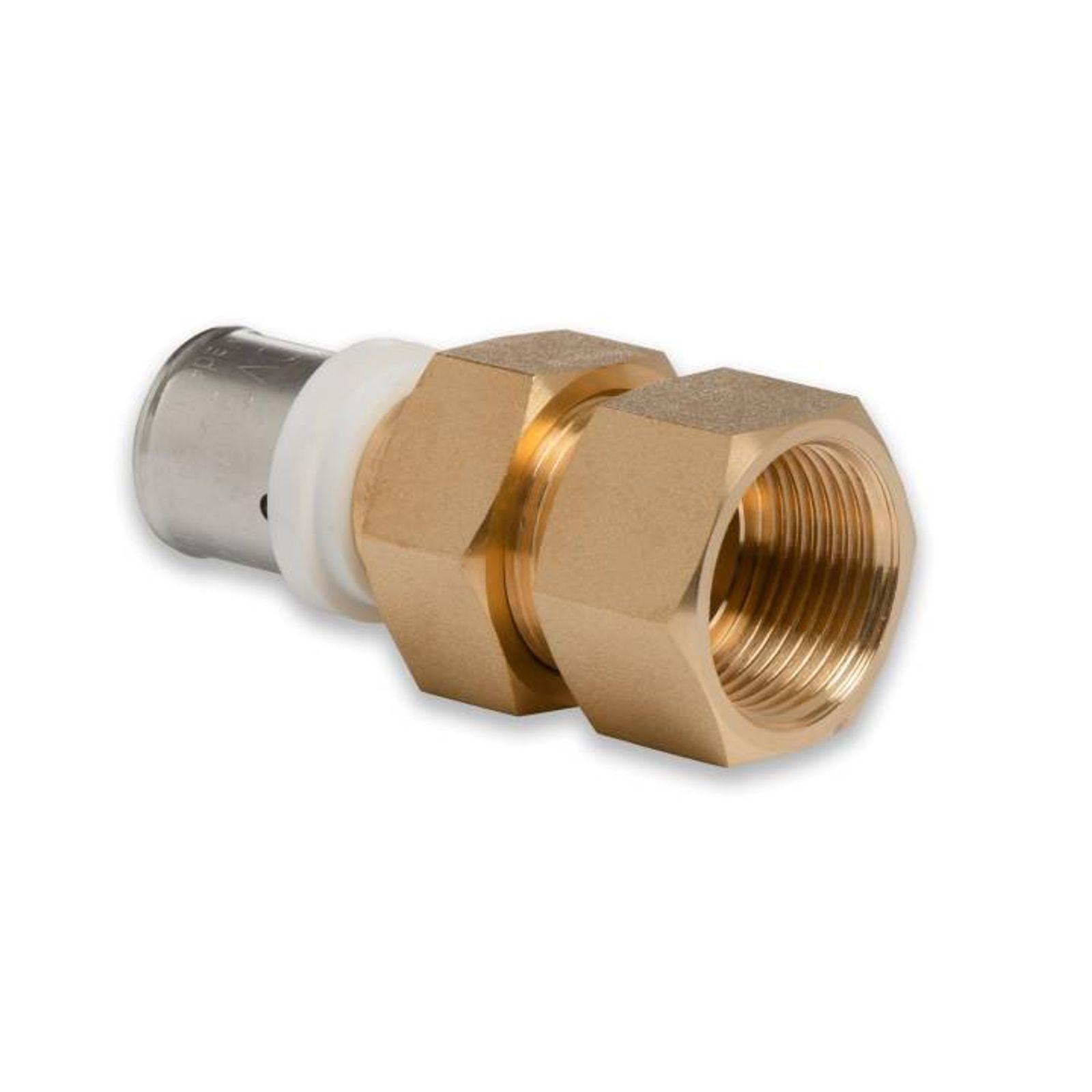 Selfio-Press Aluverbund Pressfitting Übergangsverschraubung Innengewinde Schraubmuffe 20 x 2 - 3/4" TH + U Kontur DVGW – Bild 3 von 3