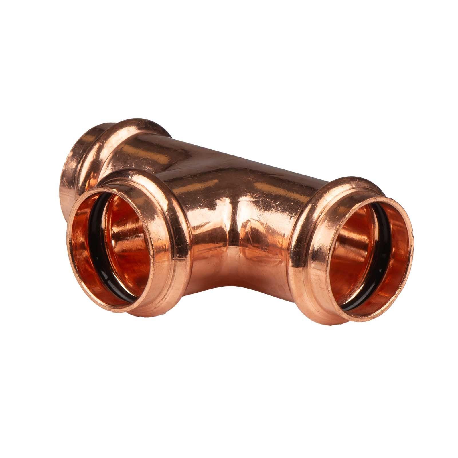 Kupfer Pressfitting T-Stück 28 mm V+M-Kontur DVGW – Bild 2 von 2
