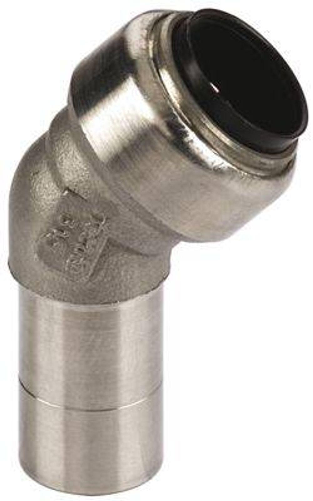 Edelstahl Steckfitting Tectite Bogen 45° 22 mm innen-außen lösbar DVGW 5 Stück – Bild 2 von 2