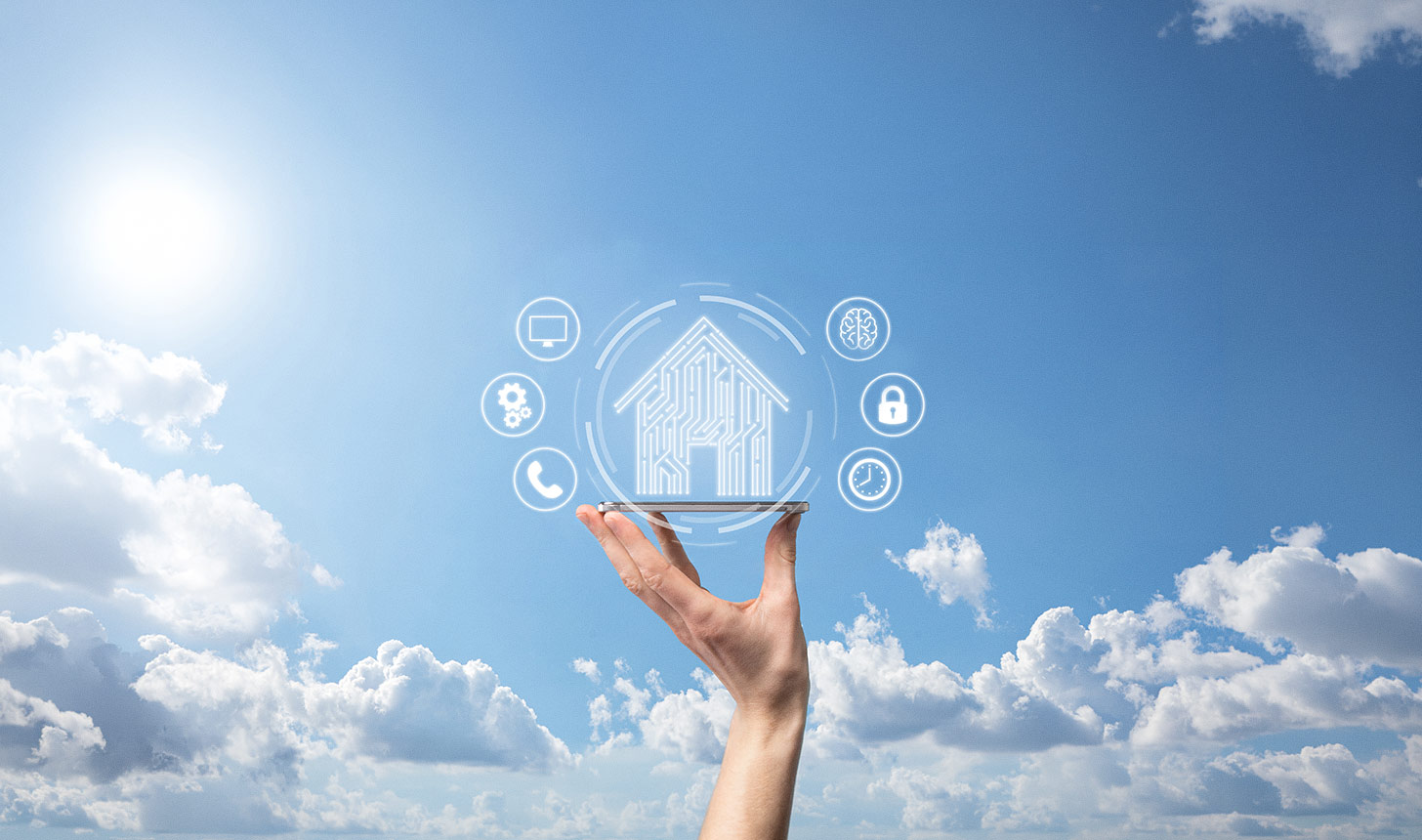 Hand mit Smart Home