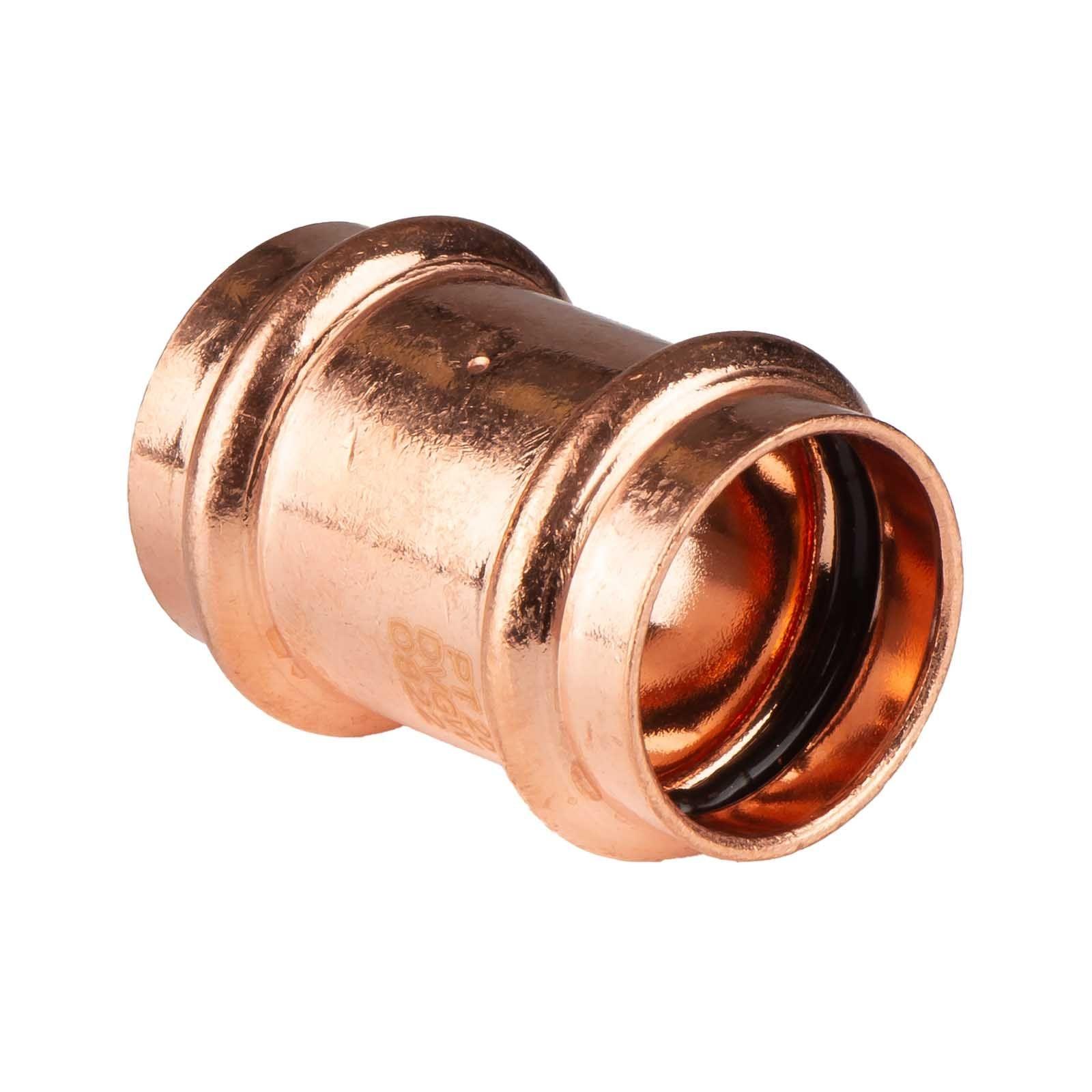 Kupfer Pressfitting Muffe 28 mm V+M-Kontur DVGW – Bild 2 von 2