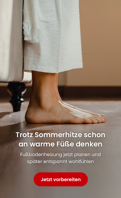 Barfuß auf Fußbodenheizung