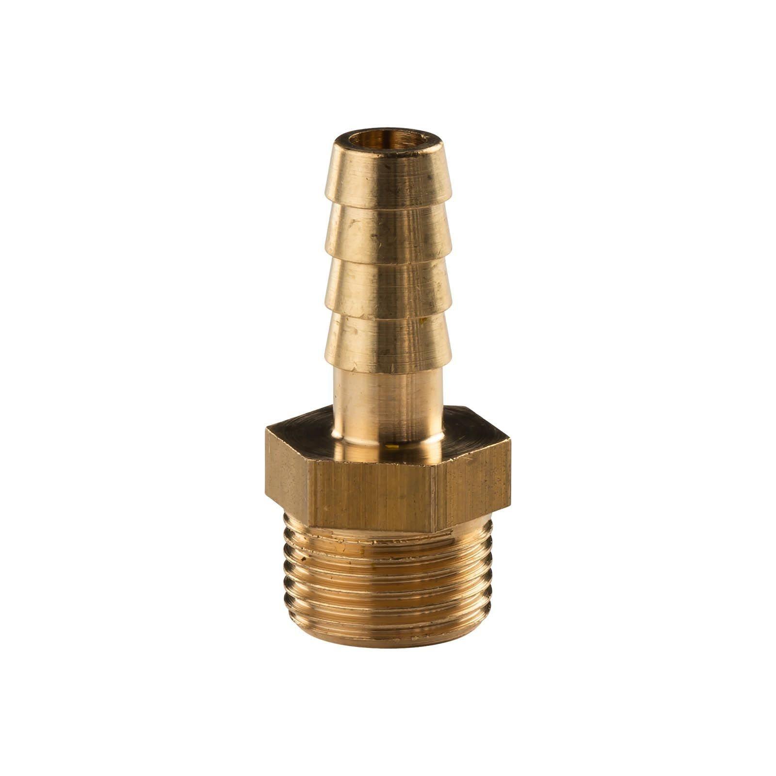 Messing Gewinde-Fitting Schlauchanschluss 3/8" AG (DN 10) Länge 10 mm - schwere Ausführung – Bild 2 von 3