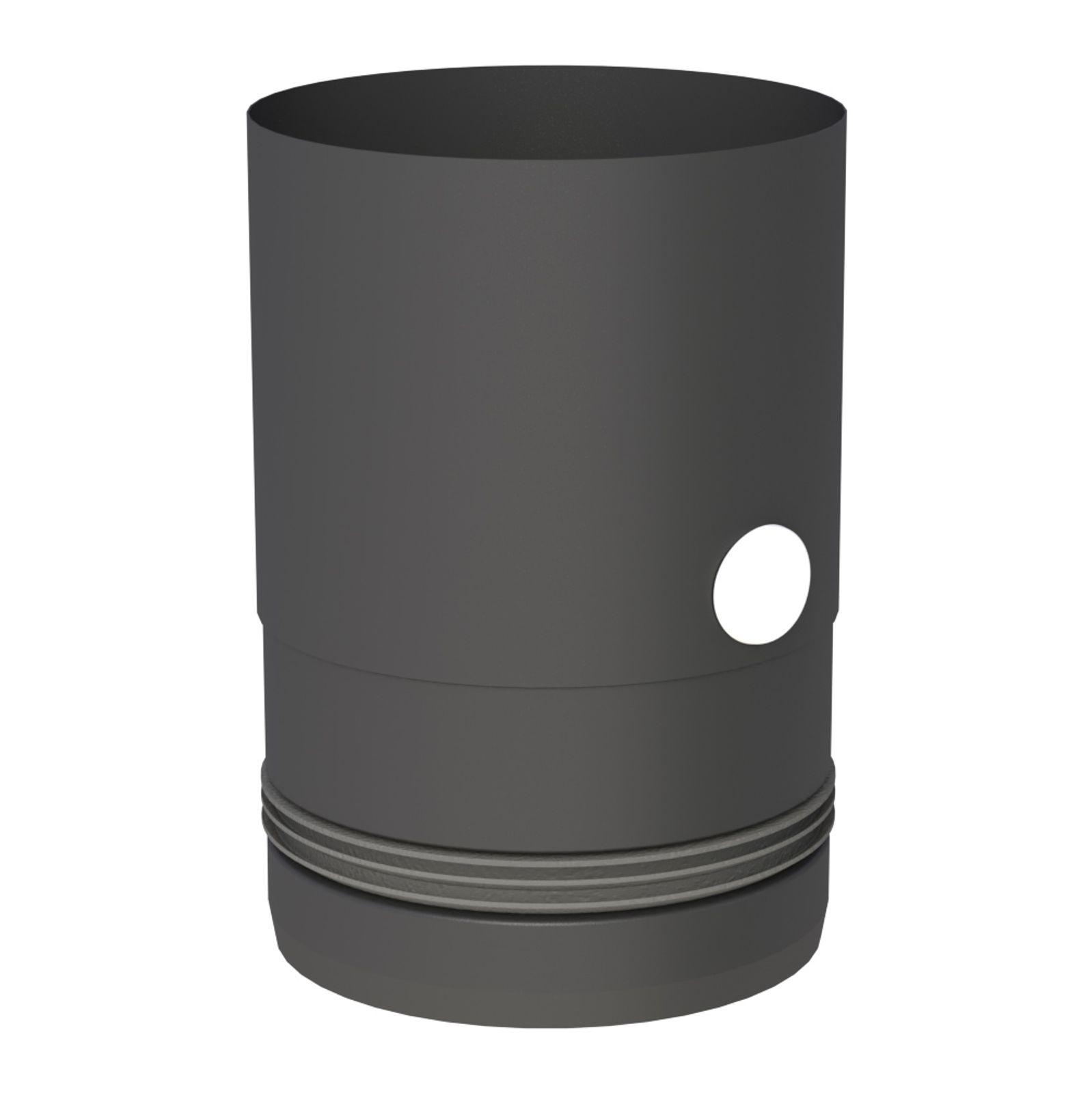 Jeremias PELLET-LINE Geräteanschluss mit Einzug und Messstutzen Edelstahl schwarz Ø 80 mm