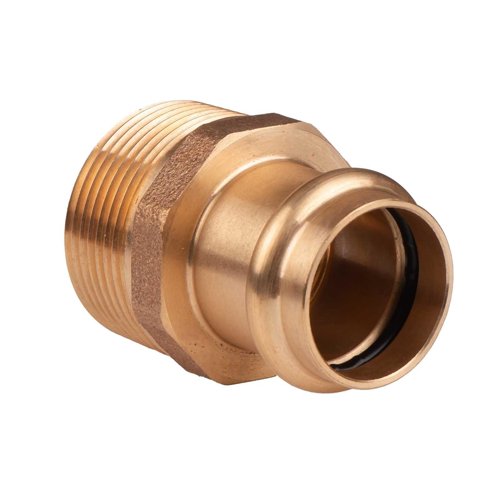 Kupfer Pressfitting Übergang aus Rotguss 28 mm - 1 1/4" AG V+M-Kontur DVGW – Bild 2 von 2